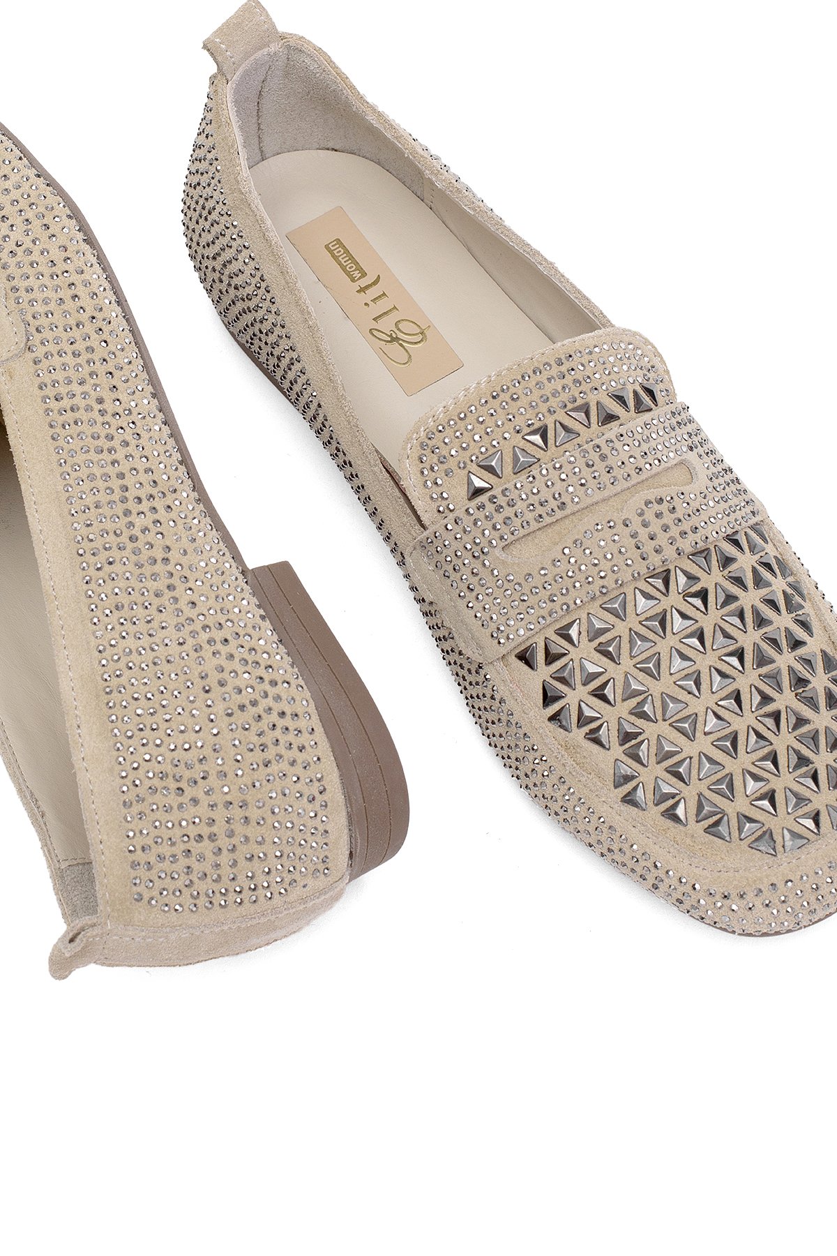 Elit Liora Kadın Hakiki Deri Troklu Babet Bej - Görsel 6