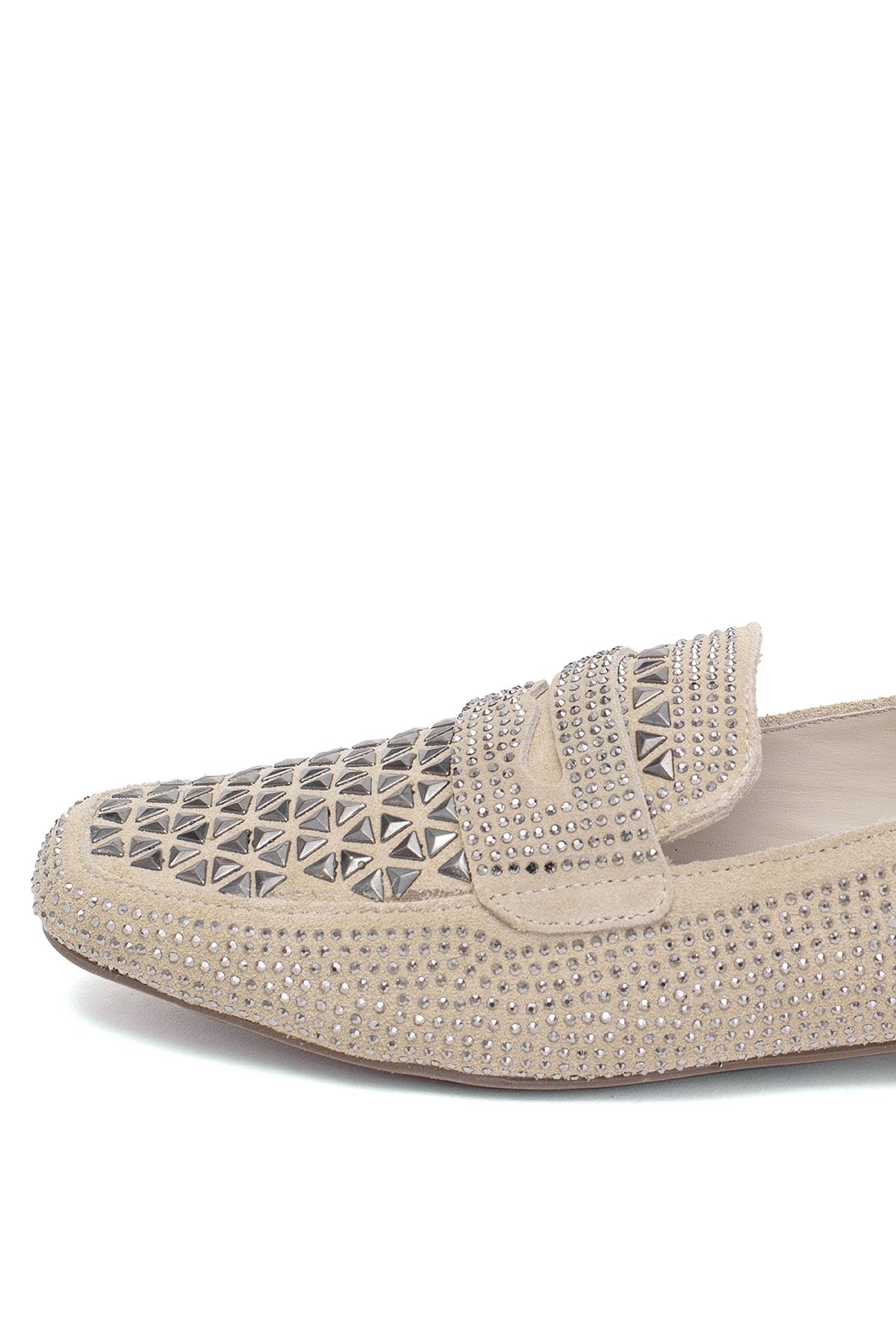 Elit Liora Kadın Hakiki Deri Troklu Babet Bej - Görsel 8