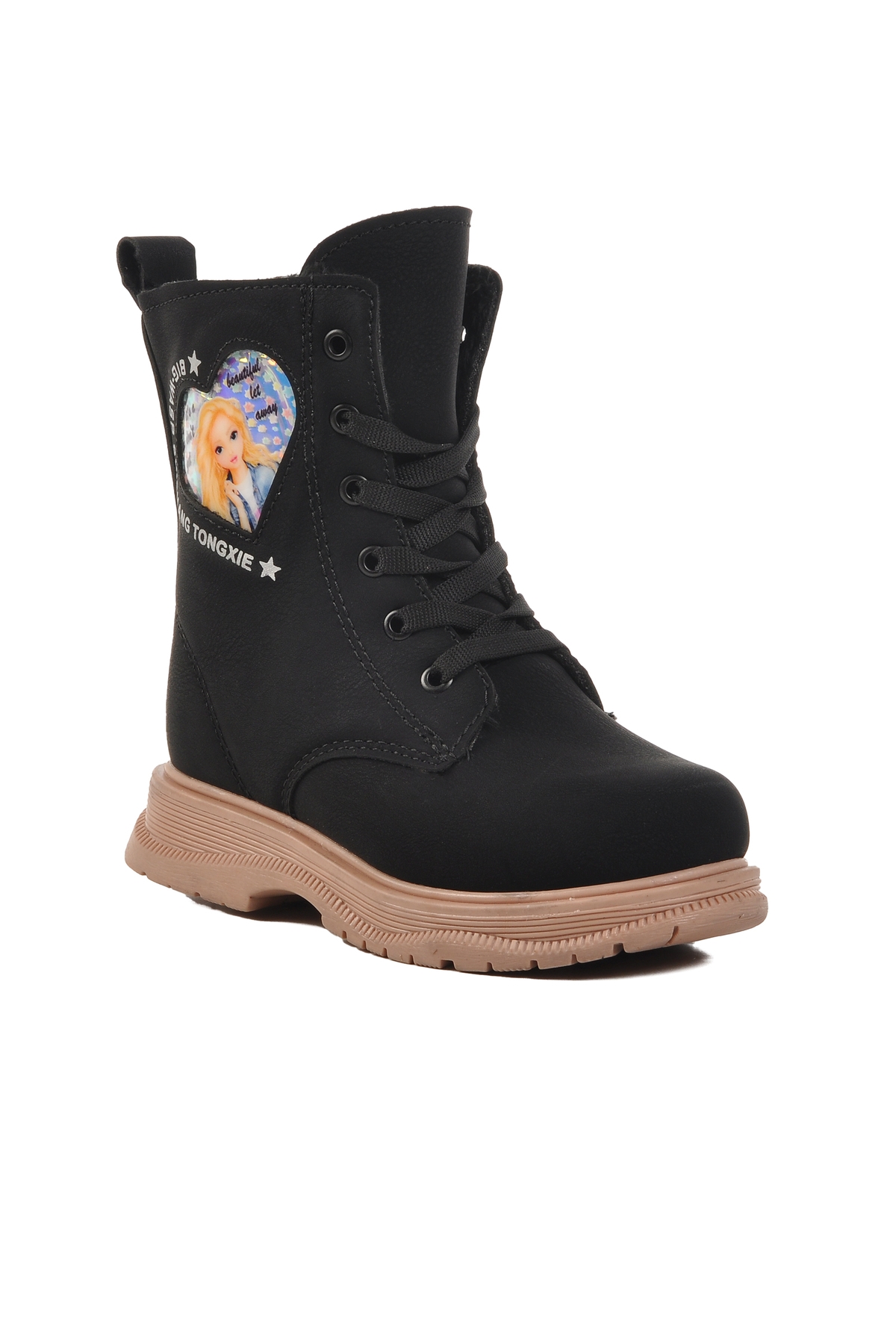 Siyah Somon İçi Kürklü Kız Çocuk Bot - Görsel 4