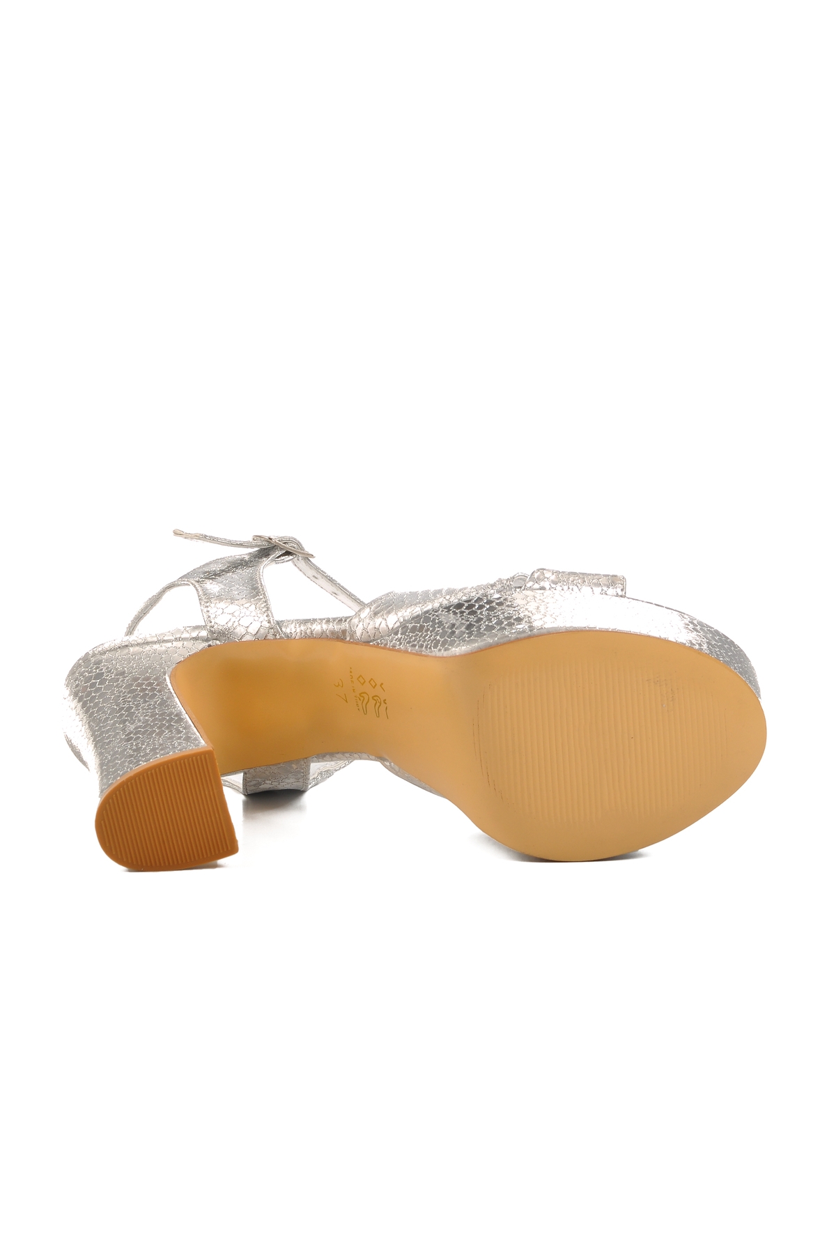 Aspor Gümüş Gri Platform Yüksek Topuk Kadın Topuklu Ayakkabı - Görsel 6