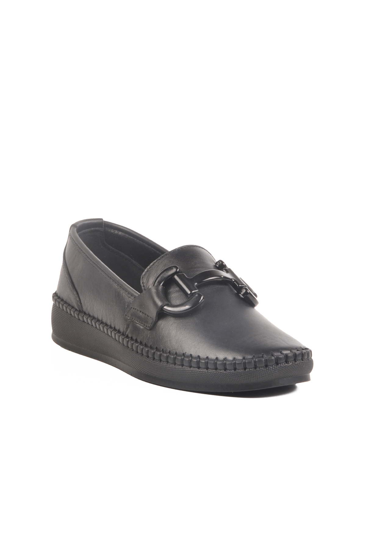 Aspor Siyah Hakiki Deri Anatomik Kadın Casual Ayakkabı - Görsel 4