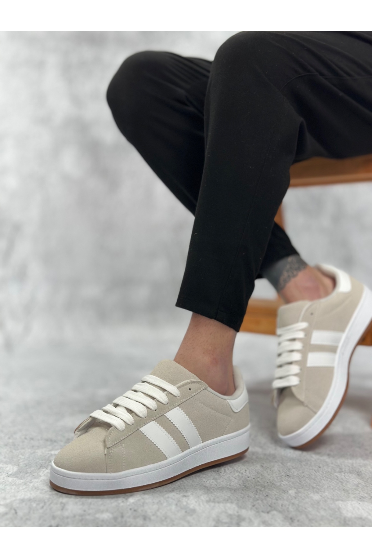 Bağcıklı Erkek Günlük Ayakkabı TAŞ GRİ - Görsel 2