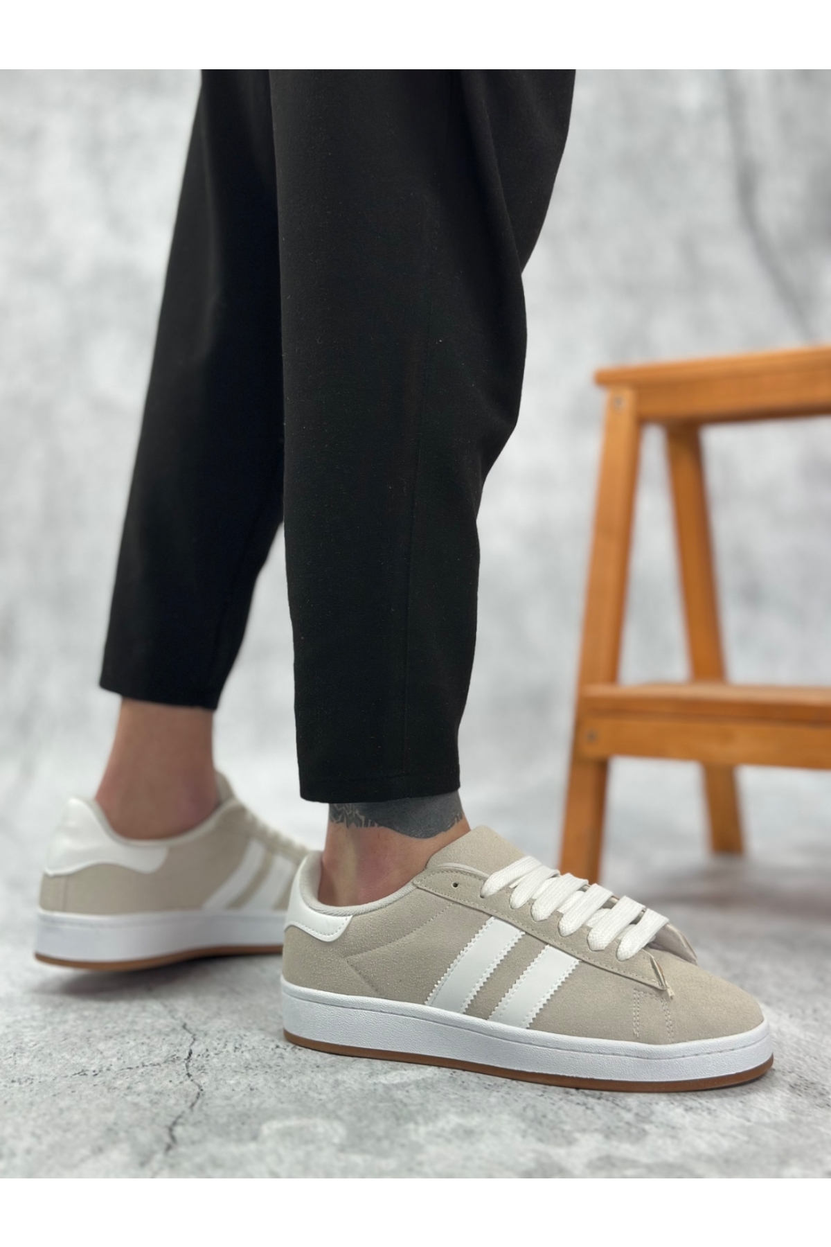 Bağcıklı Erkek Günlük Ayakkabı TAŞ GRİ - Görsel 3