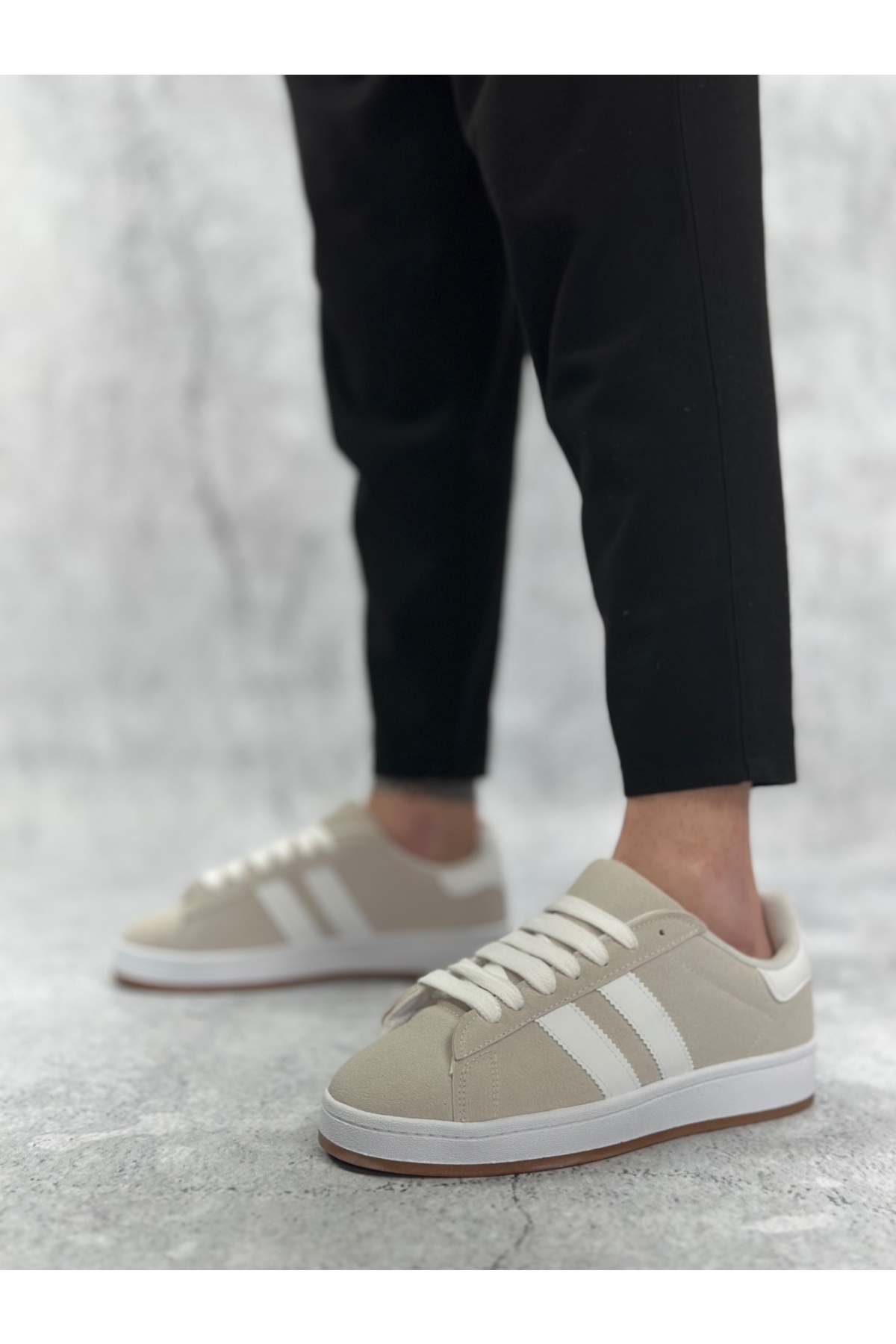 Bağcıklı Erkek Günlük Ayakkabı TAŞ GRİ - Görsel 4