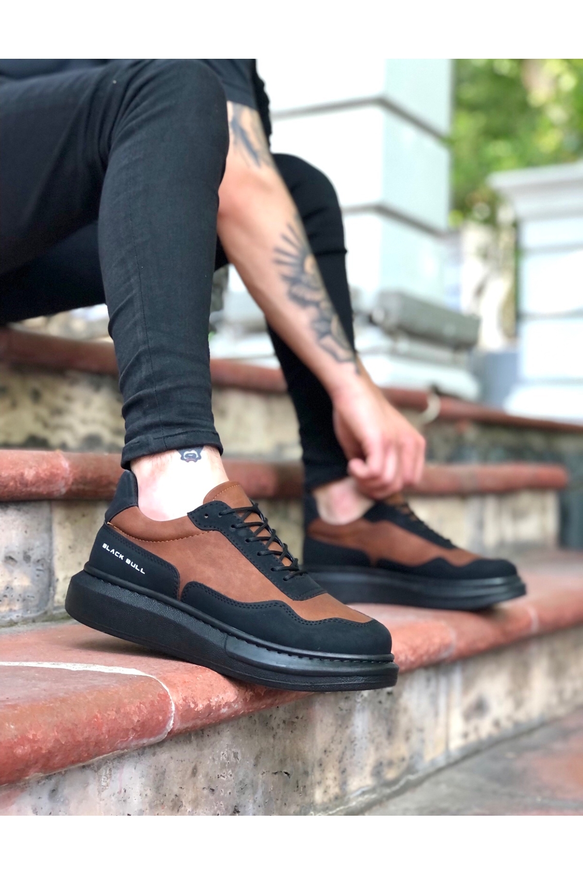 Bağcıklı Erkek Ayakkabı TABA SİYAH (SİYAH TABAN) - Görsel 2