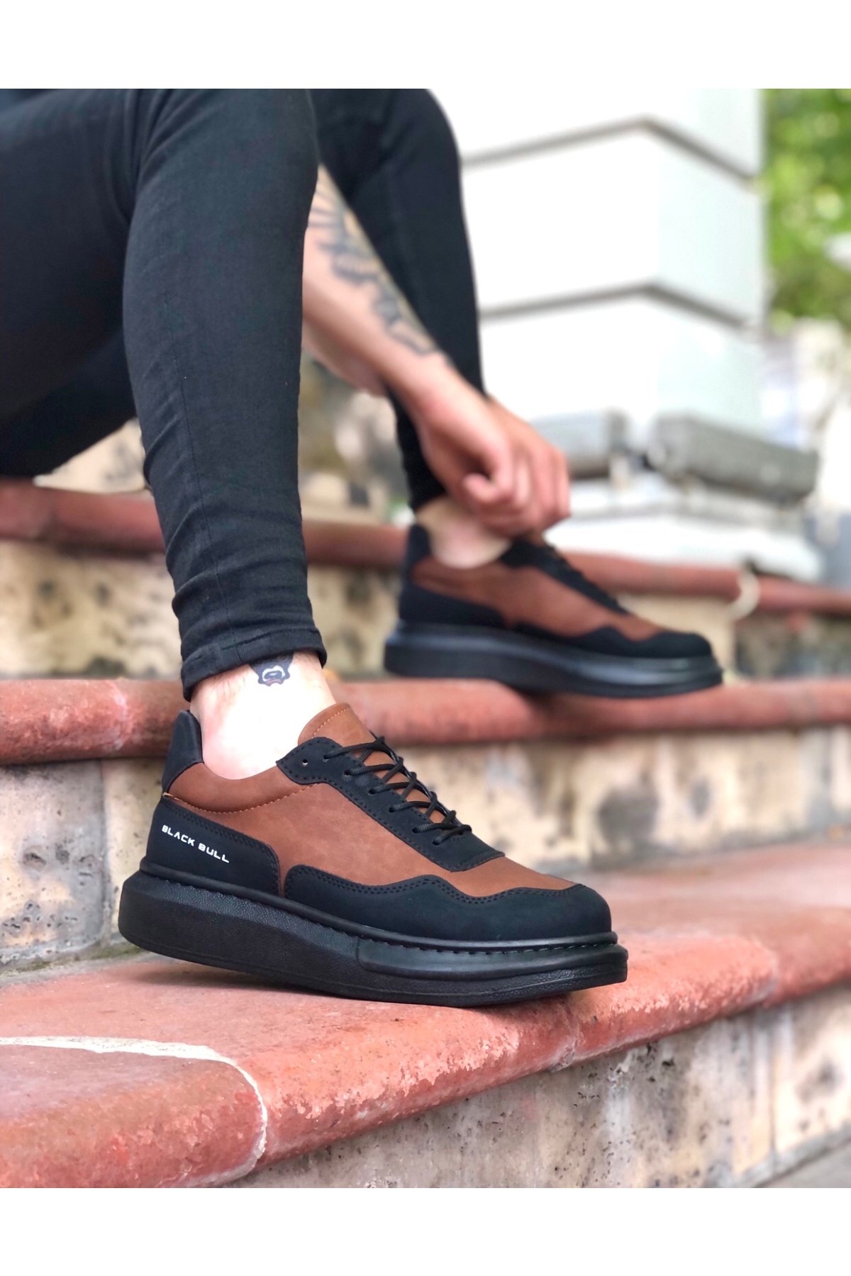 Bağcıklı Erkek Ayakkabı TABA SİYAH (SİYAH TABAN) - Görsel 3