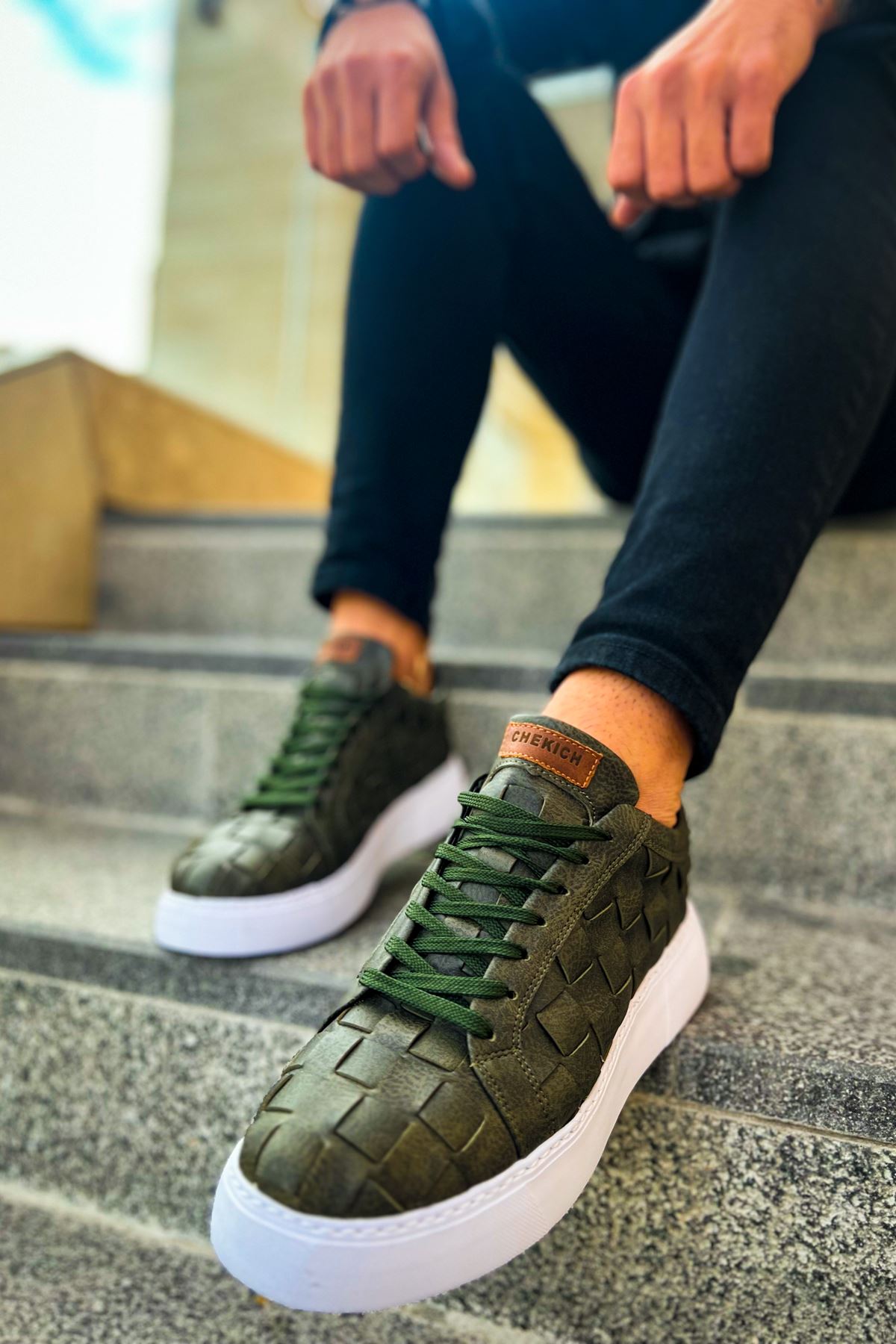 Bağcıklı Erkek Günlük Ayakkabı Haki - Görsel 3