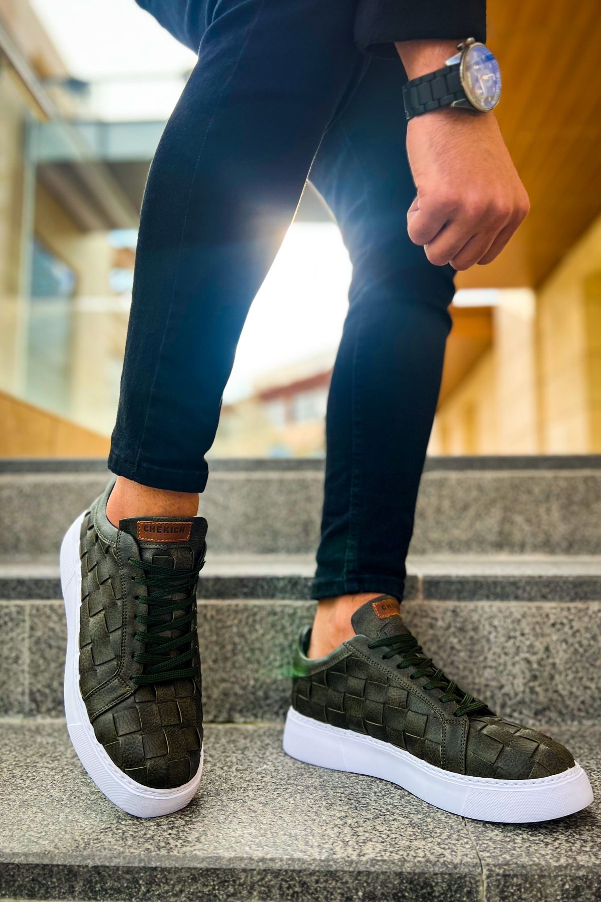 Bağcıklı Erkek Günlük Ayakkabı Haki - Görsel 5