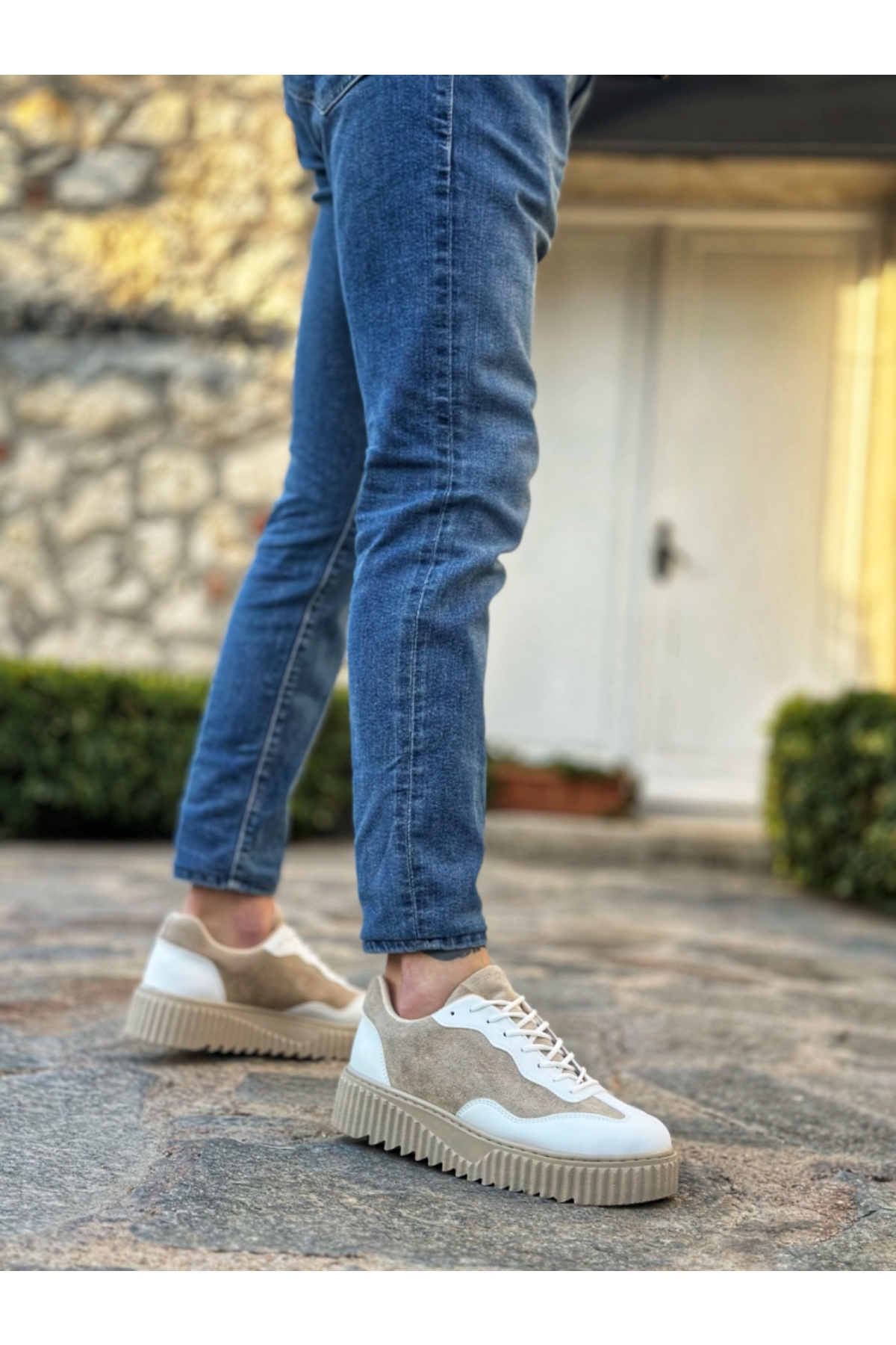 Bağcıklı Erkek Günlük Ayakkabı KREM SÜET (KREM TABAN) - Görsel 3