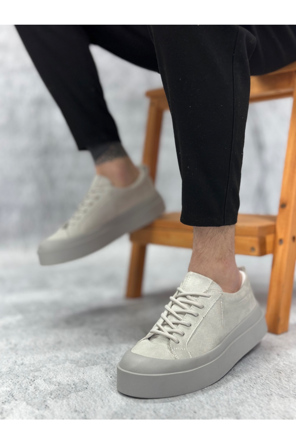 Bağcıklı Casual Erkek Ayakkabı GRİ - Görsel 2