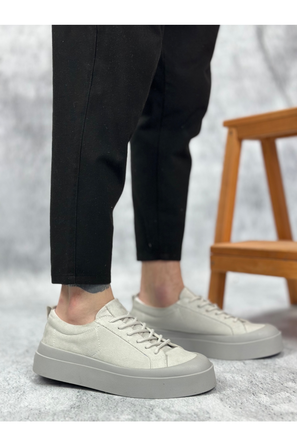 Bağcıklı Casual Erkek Ayakkabı GRİ - Görsel 3