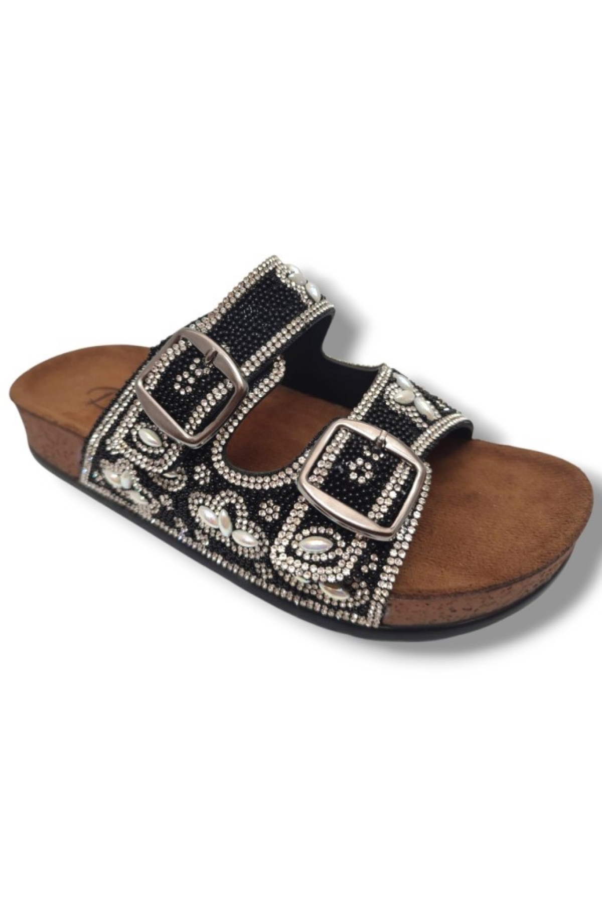 20054-007-25 Anatomik Boncuk Taşli Kadın Terlik - Görsel 2