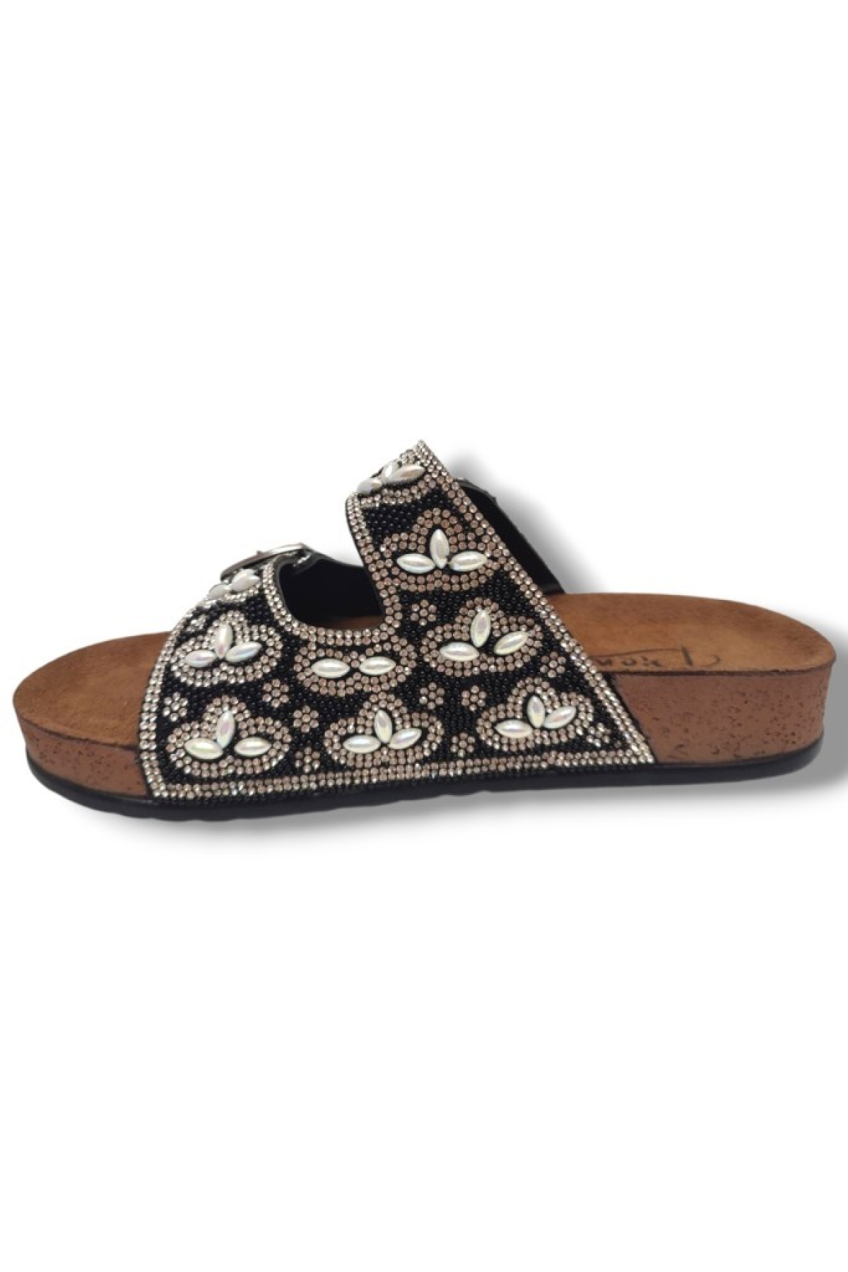 20054-007-25 Anatomik Boncuk Taşli Kadın Terlik - Görsel 4