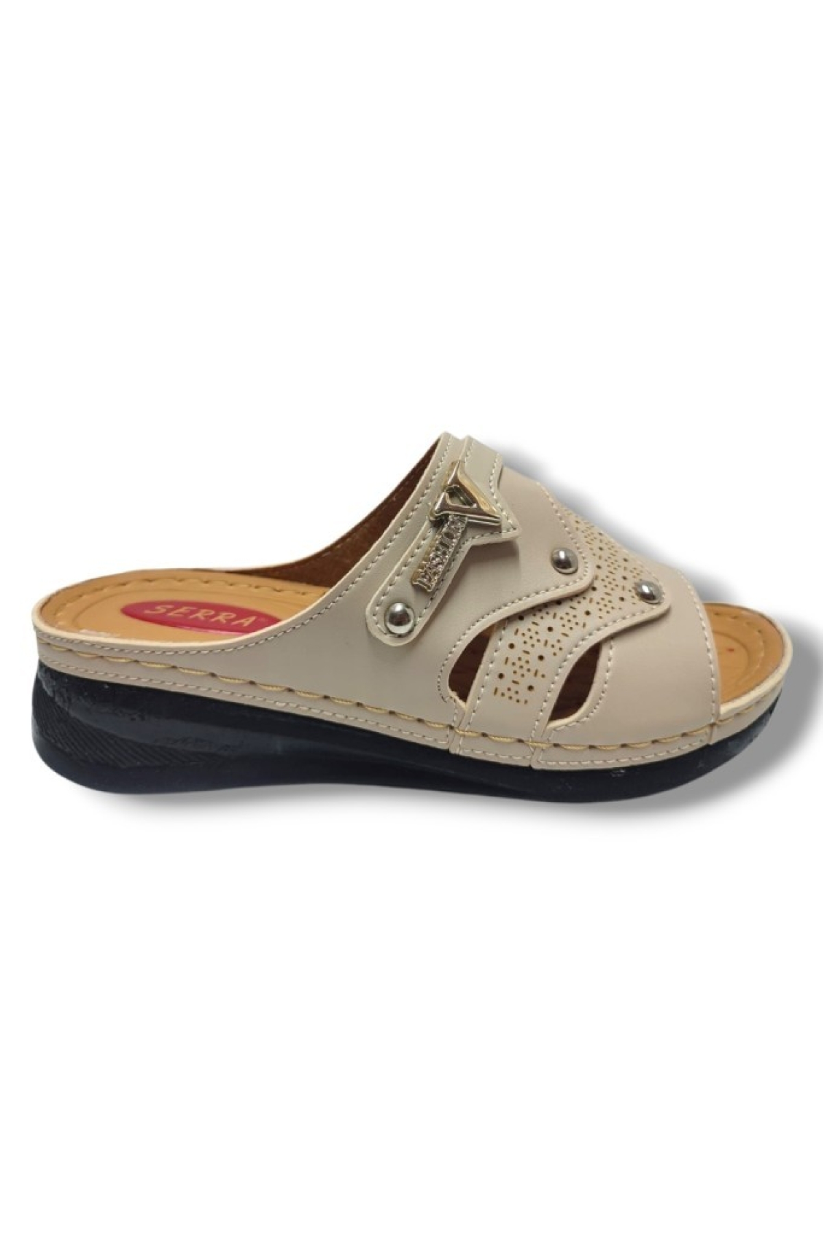 638-25 Anatomik Masaj Taban Fashion V Tokalı Kadın Terlik - Görsel 3