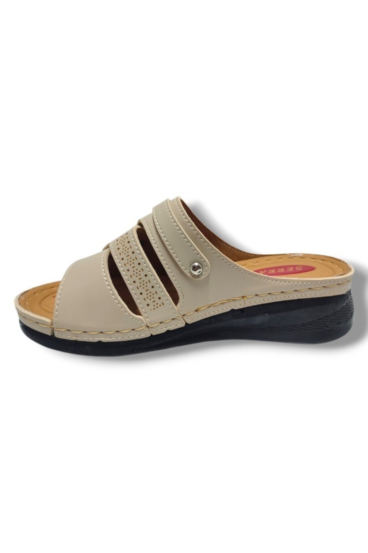 638-25 Anatomik Masaj Taban Fashion V Tokalı Kadın Terlik - Görsel 4