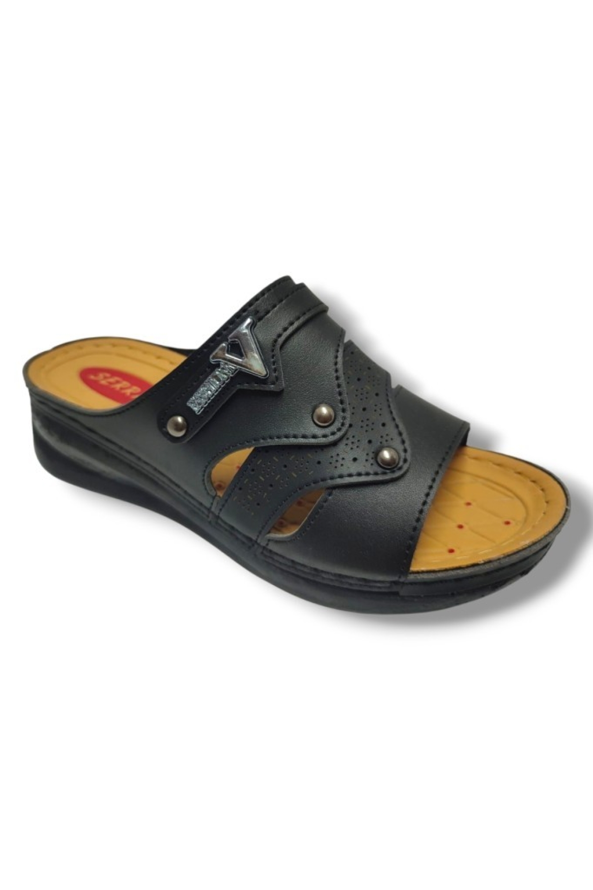 638-25 Anatomik Masaj Taban Fashion V Tokalı Kadın Terlik - Görsel 2