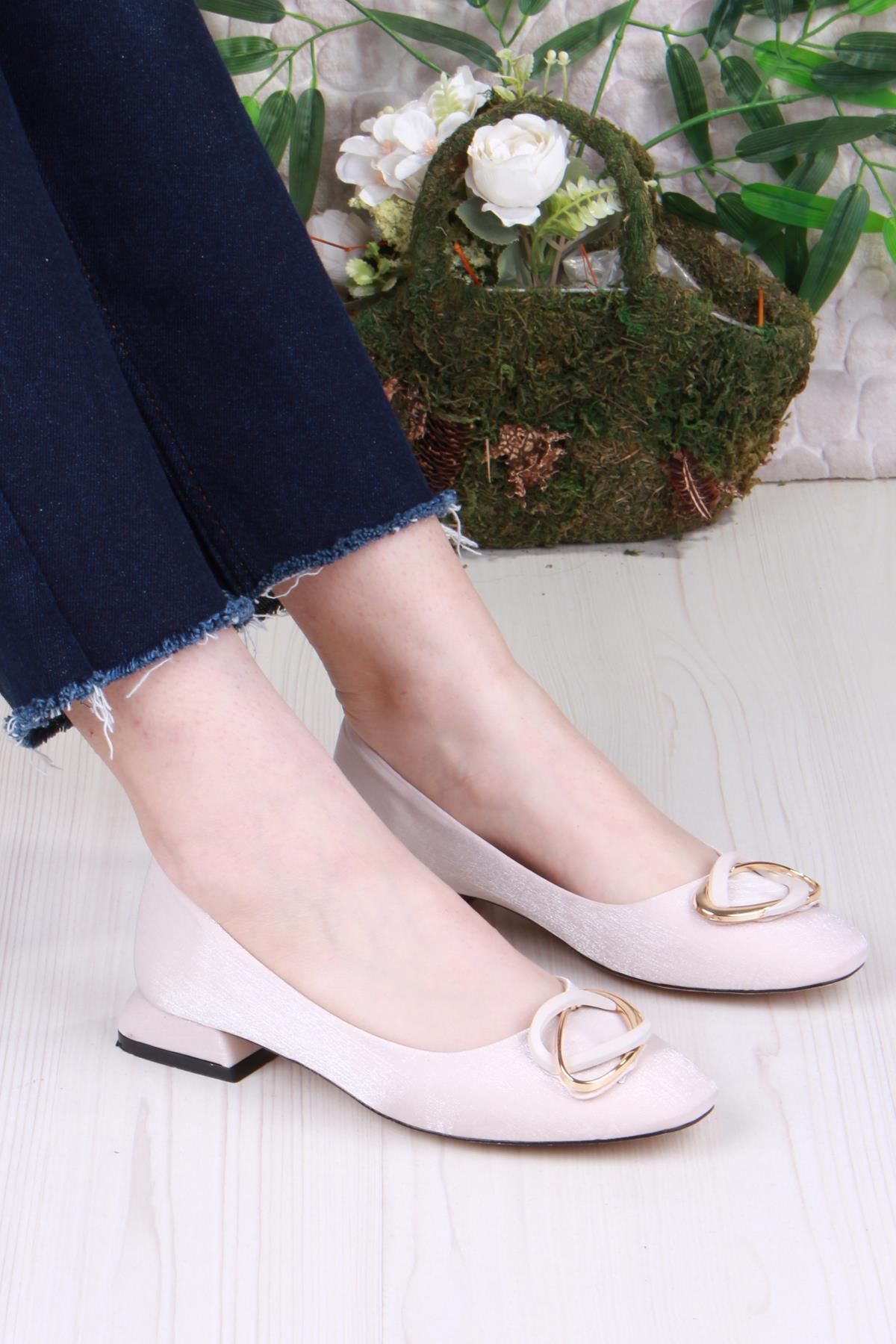 2343304 Merry Saten Toka Detaylı Alçak Topuk Kadın Ayakkabı - Görsel 2