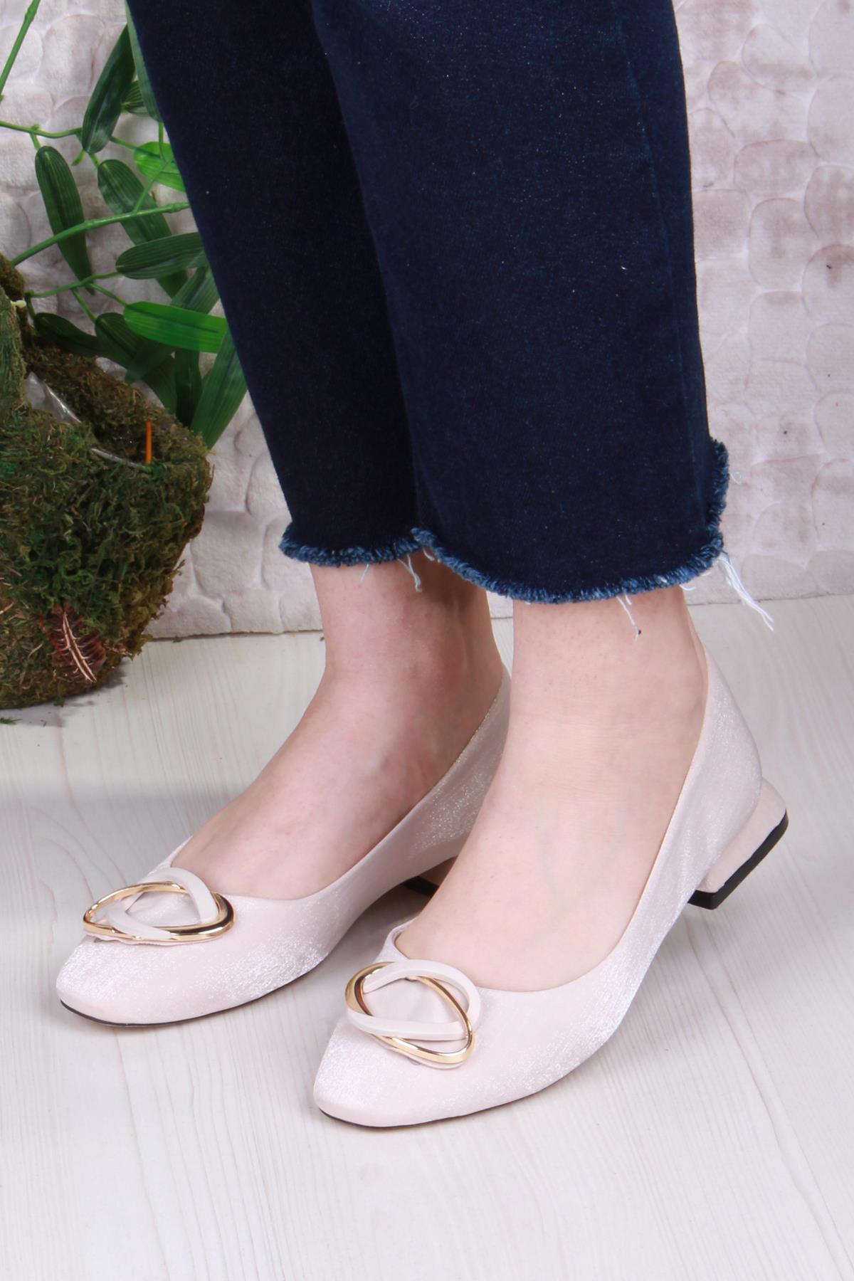 2343304 Merry Saten Toka Detaylı Alçak Topuk Kadın Ayakkabı - Görsel 3