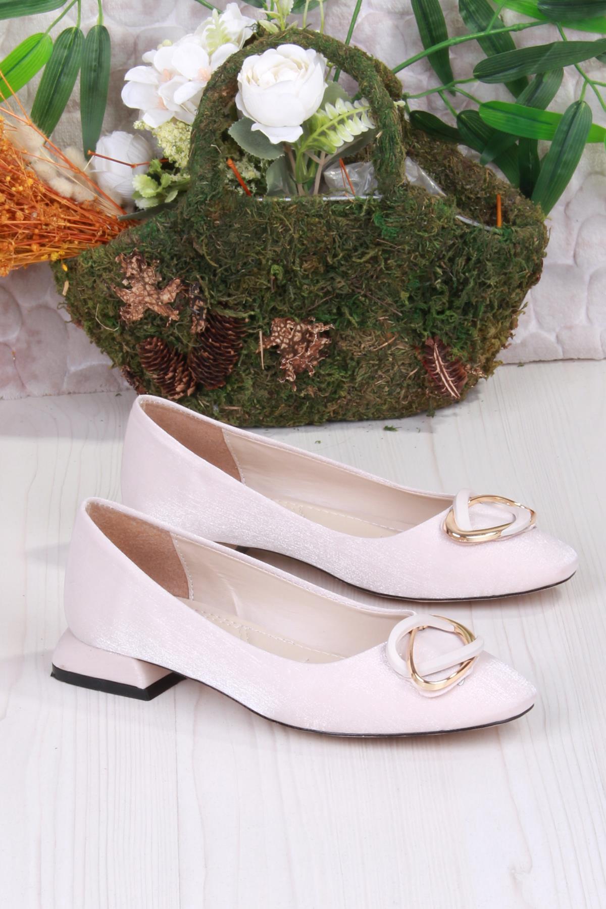 2343304 Merry Saten Toka Detaylı Alçak Topuk Kadın Ayakkabı - Görsel 4