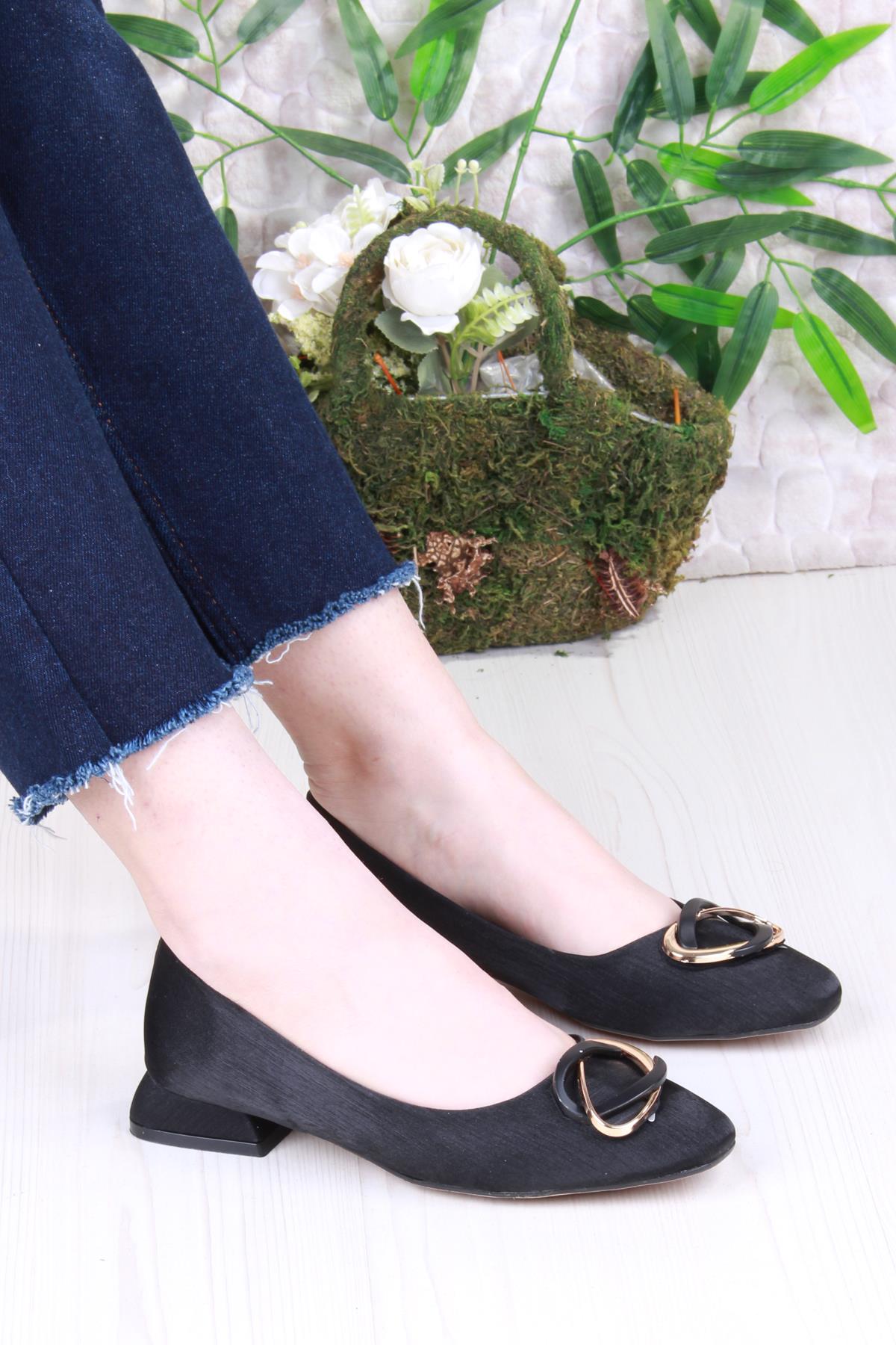 2343304 Merry Saten Toka Detaylı Alçak Topuk Kadın Ayakkabı - Görsel 2