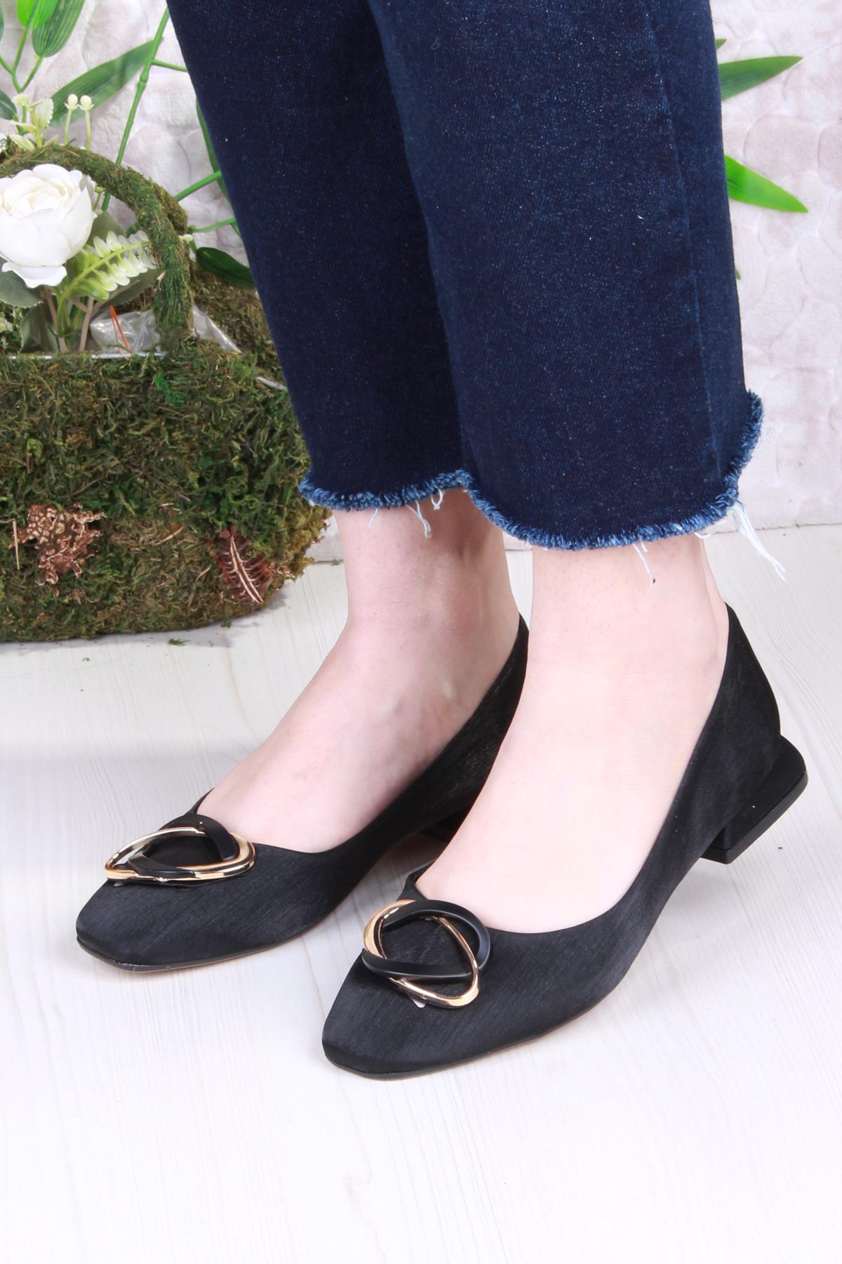 2343304 Merry Saten Toka Detaylı Alçak Topuk Kadın Ayakkabı - Görsel 3