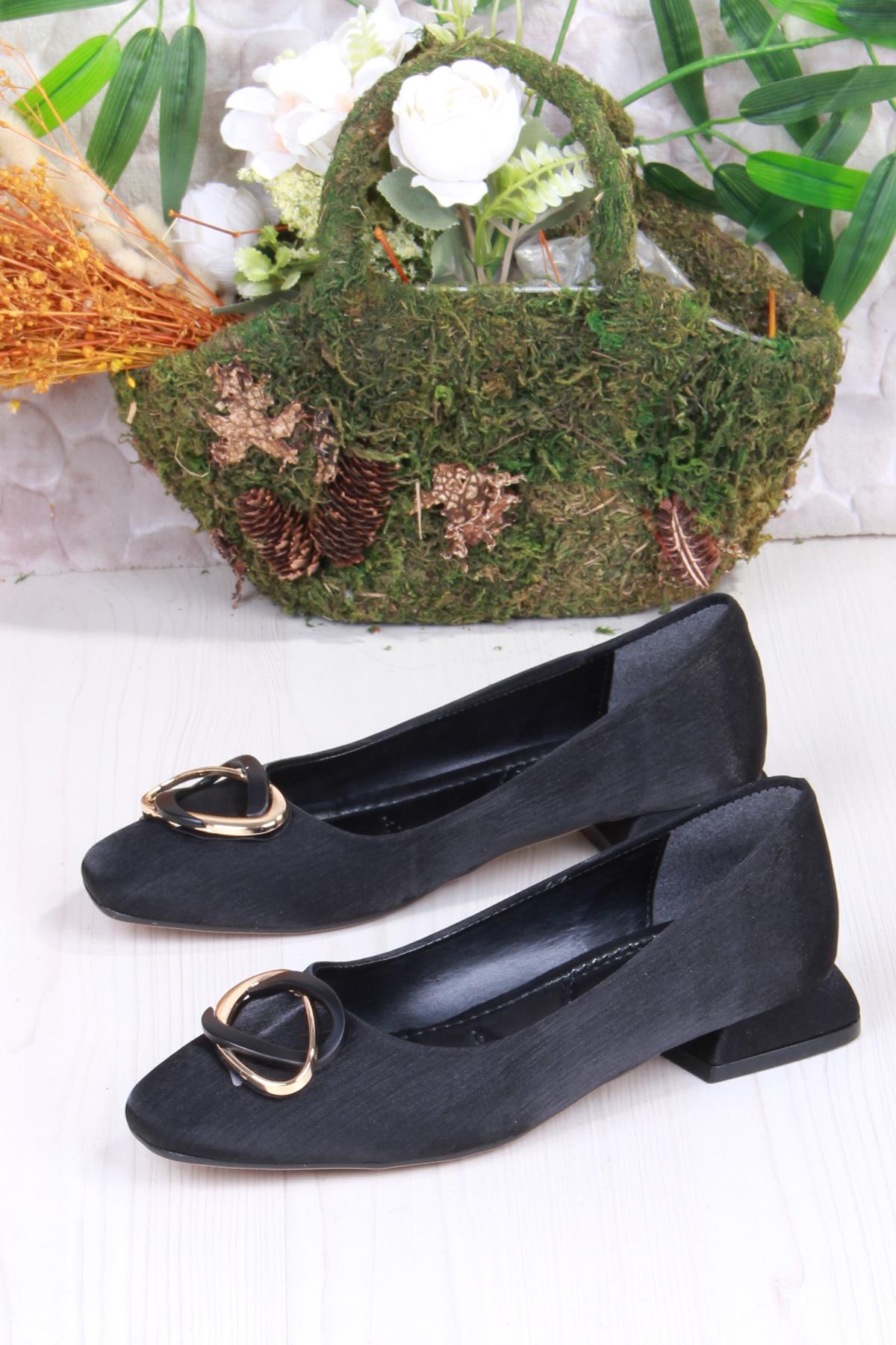 2343304 Merry Saten Toka Detaylı Alçak Topuk Kadın Ayakkabı - Görsel 5