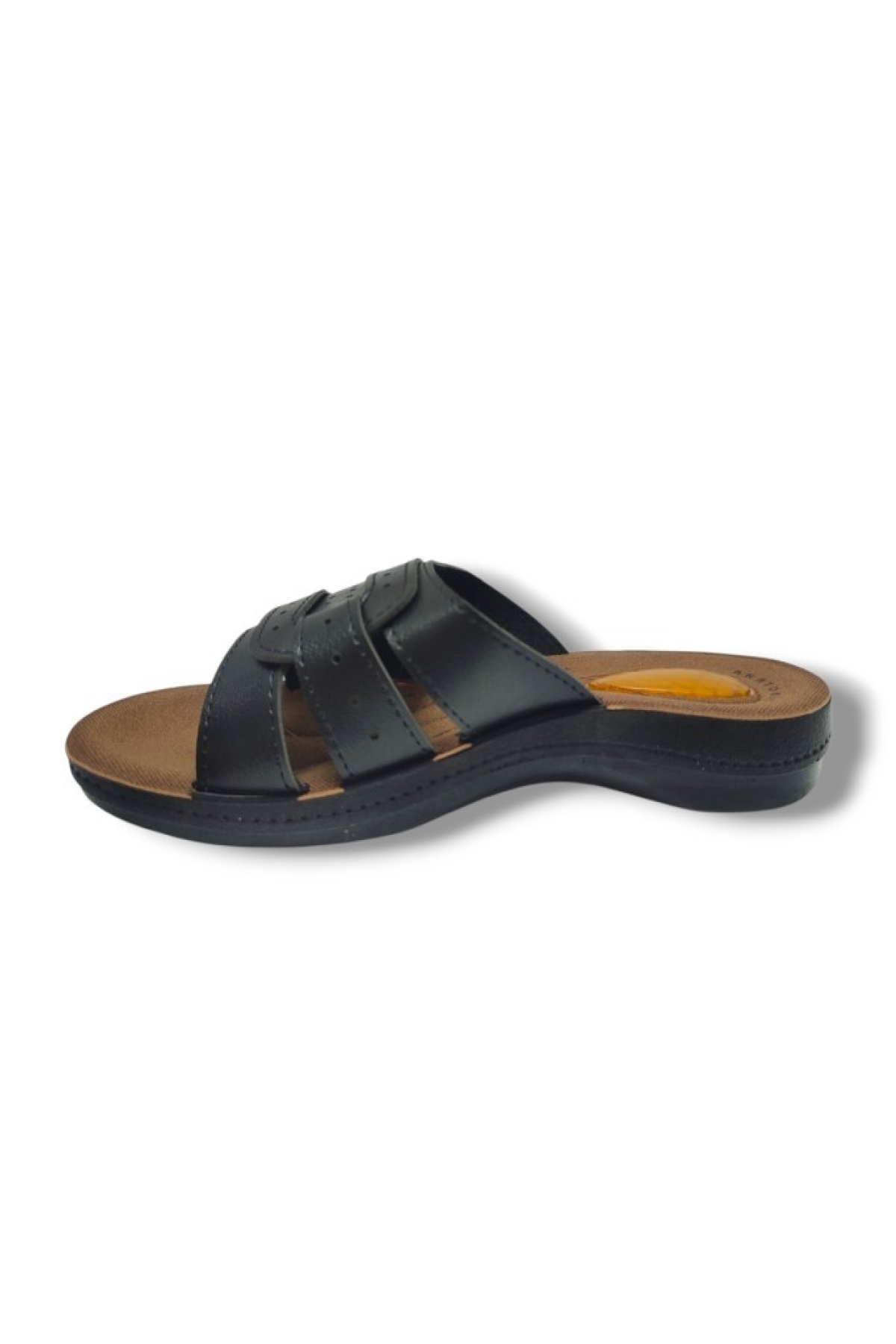 15025-25 Deri Kemer Bant Anatomik Kadın Terlik - Görsel 4