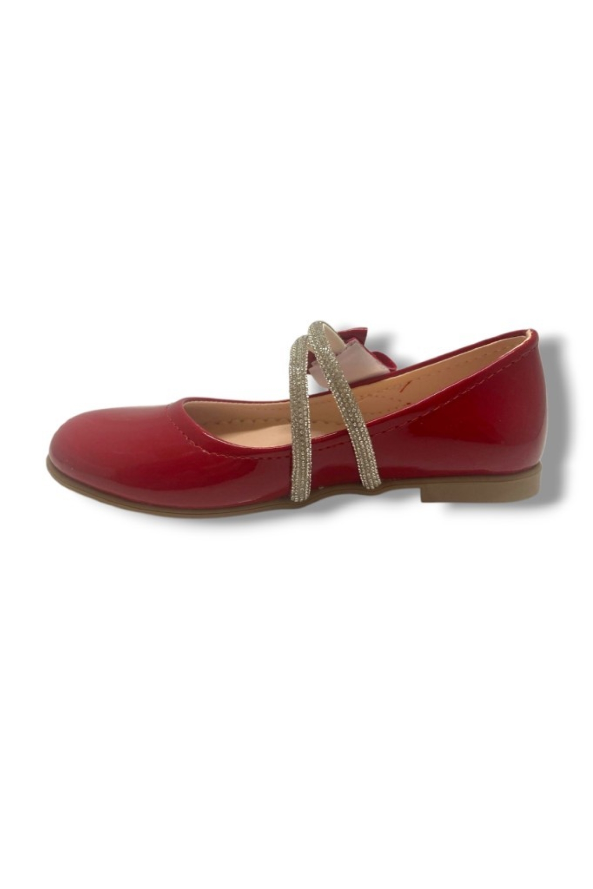 Rugan Deri Taşlı Çift Bantlı Kız Çocuk Babet 31-36 - Görsel 4