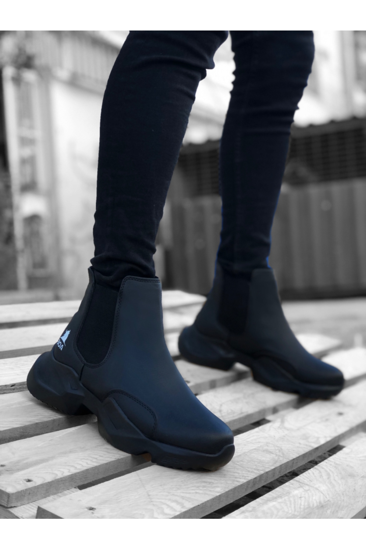Lastikli Erkek Spor Bot SİYAH (SİYAH TABAN) - Görsel 3
