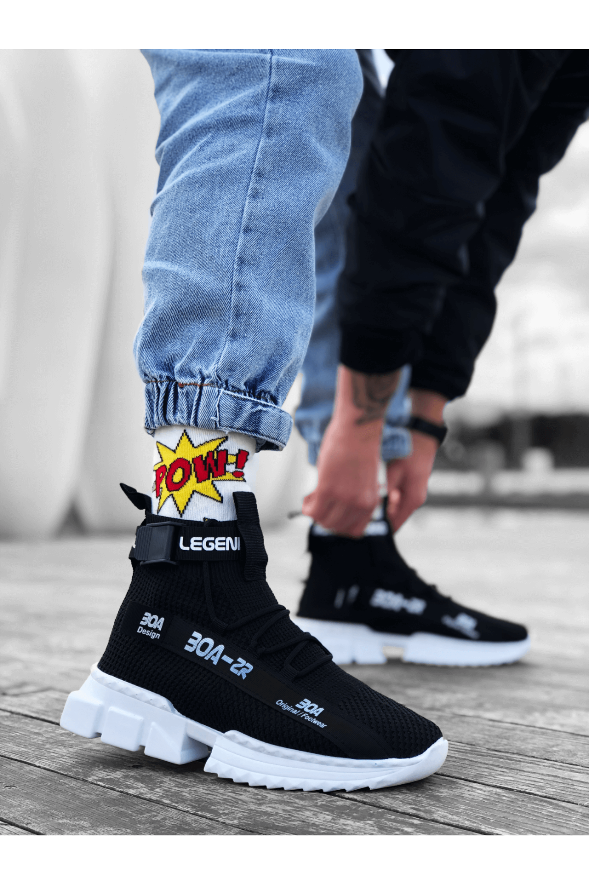 Tarz Spor Bot SİYAH (BEYAZ TABAN) - Görsel 2