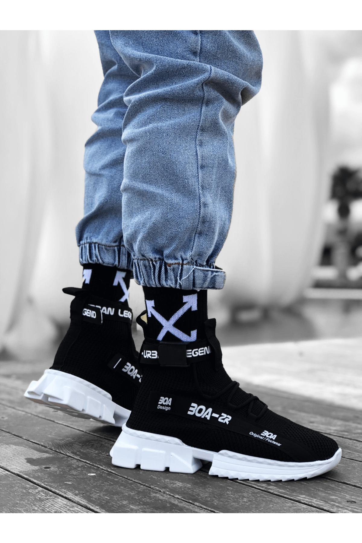 Tarz Spor Bot SİYAH (BEYAZ TABAN) - Görsel 4