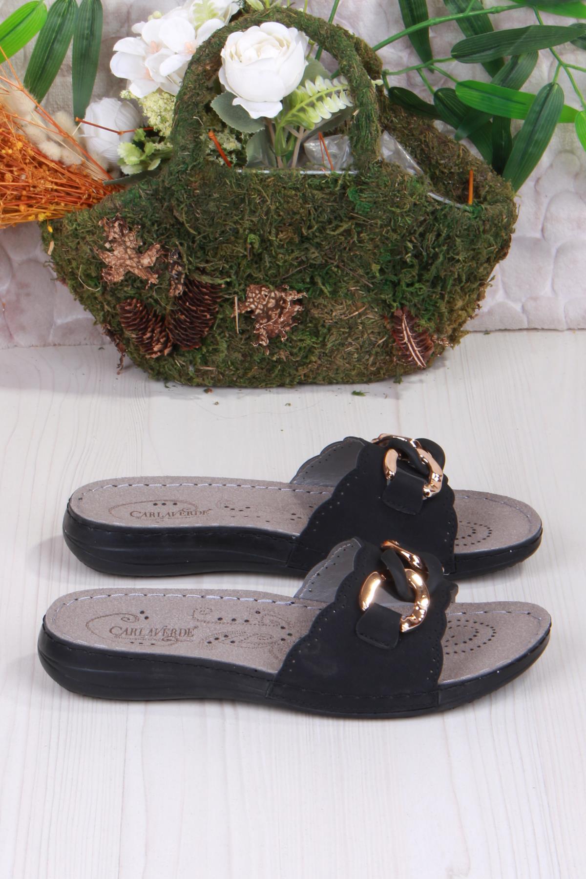 5229 Siyah Rahat Esnek Anatomik Kadın Terlik - Görsel 2