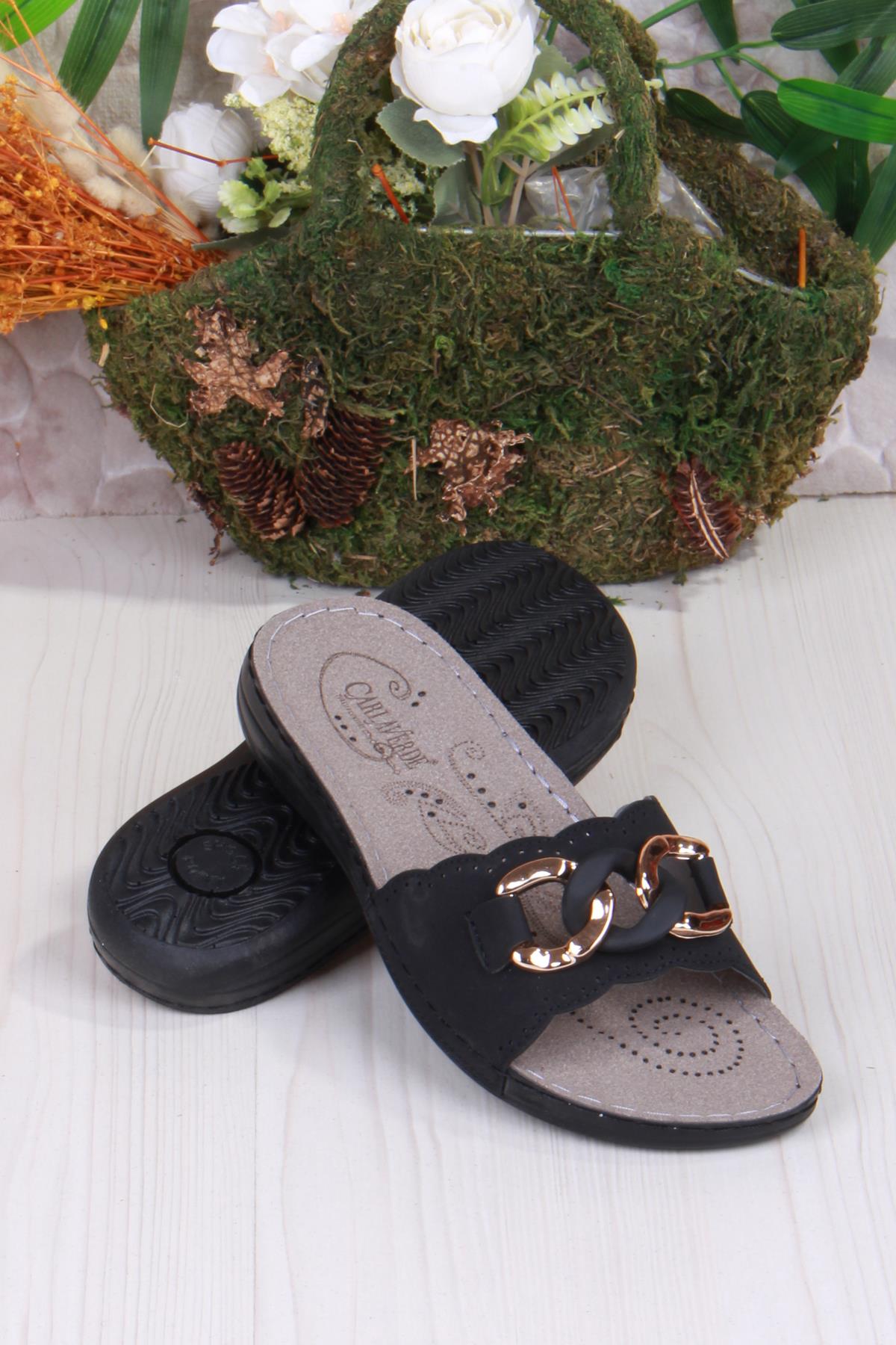 5229 Siyah Rahat Esnek Anatomik Kadın Terlik - Görsel 3