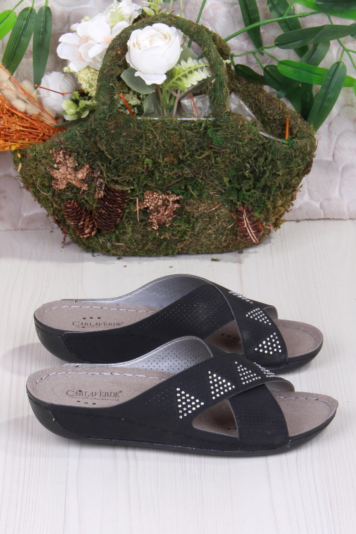 140525 Siyah Rahat Esnek Anatomik Kadın Terlik - Görsel 2