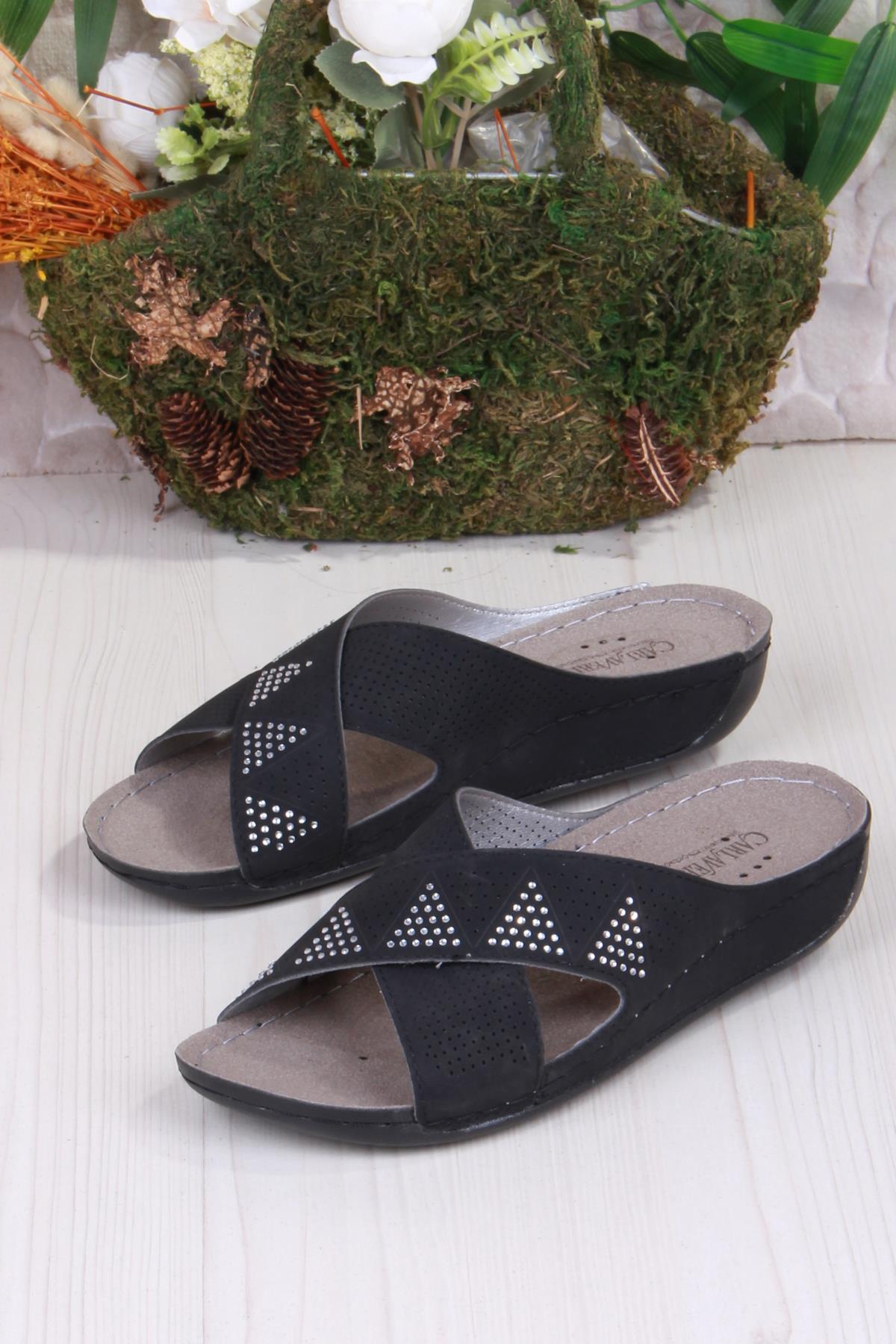 140525 Siyah Rahat Esnek Anatomik Kadın Terlik - Görsel 5