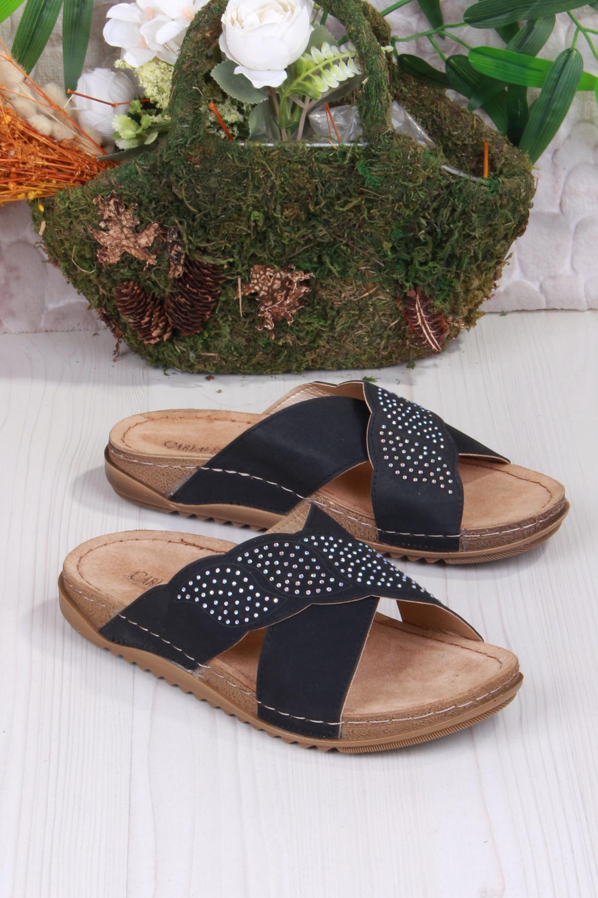 213625 Siyah Rahat Esnek Anatomik Kadın Terlik - Görsel 3