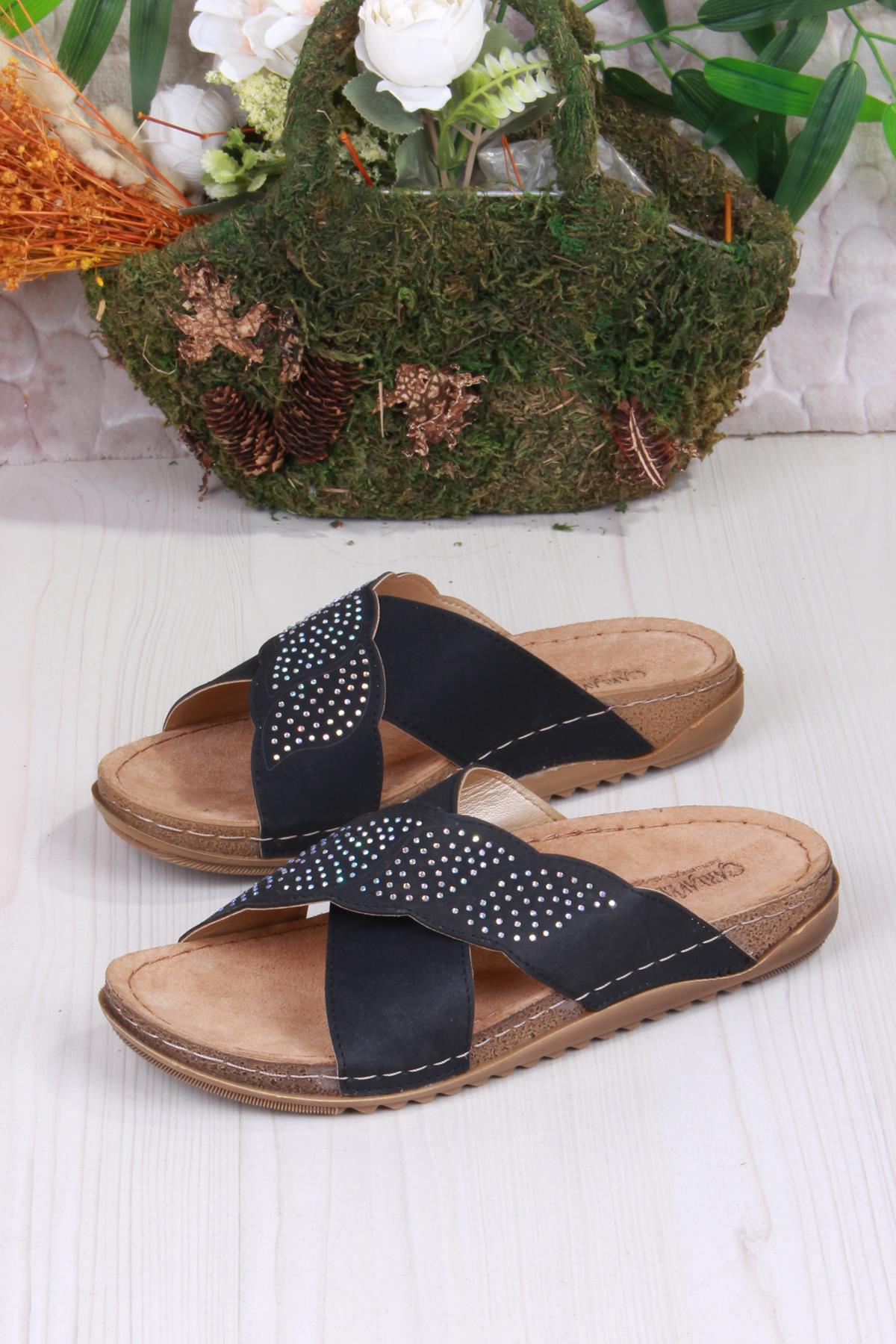 213625 Siyah Rahat Esnek Anatomik Kadın Terlik - Görsel 4