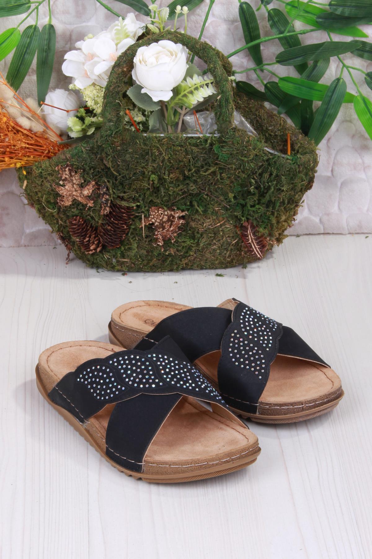 213625 Siyah Rahat Esnek Anatomik Kadın Terlik - Görsel 5