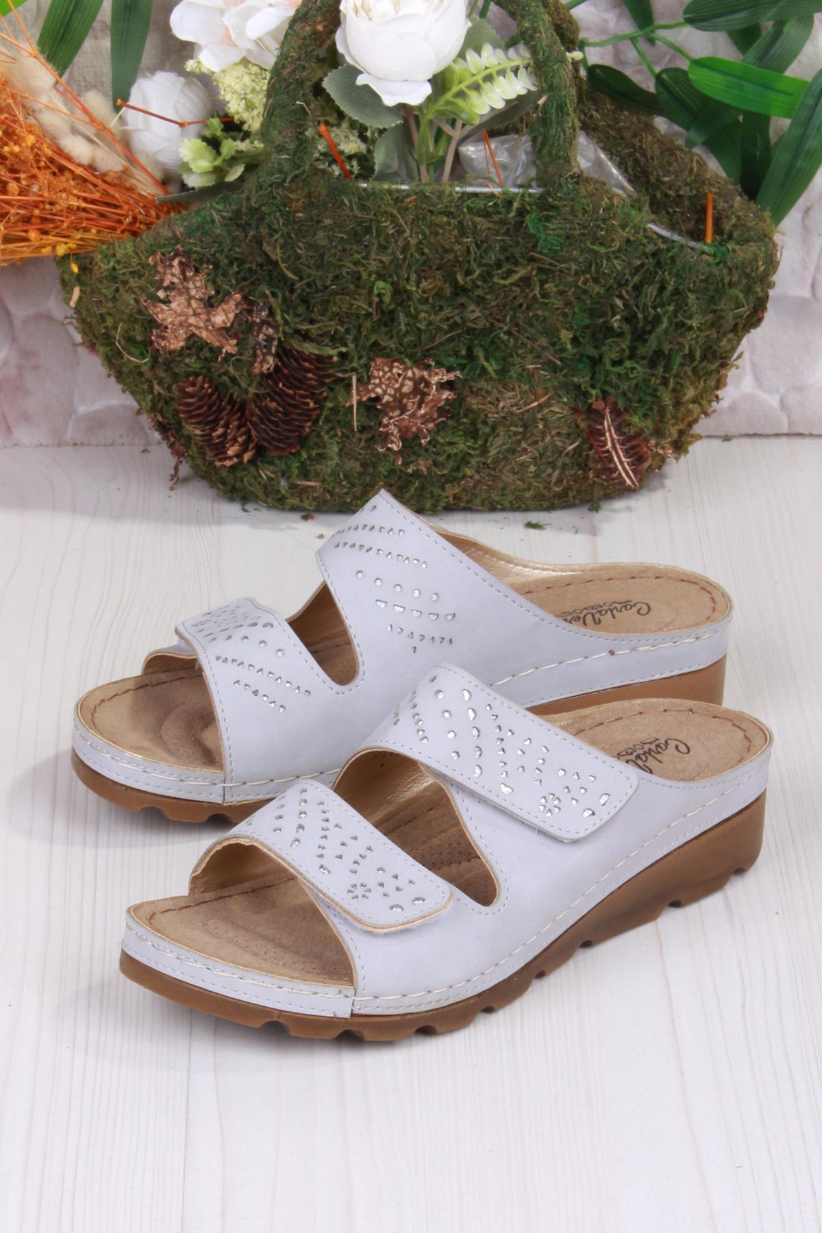 160161 Gri Rahat Esnek Anatomik Kadın Terlik - Görsel 5