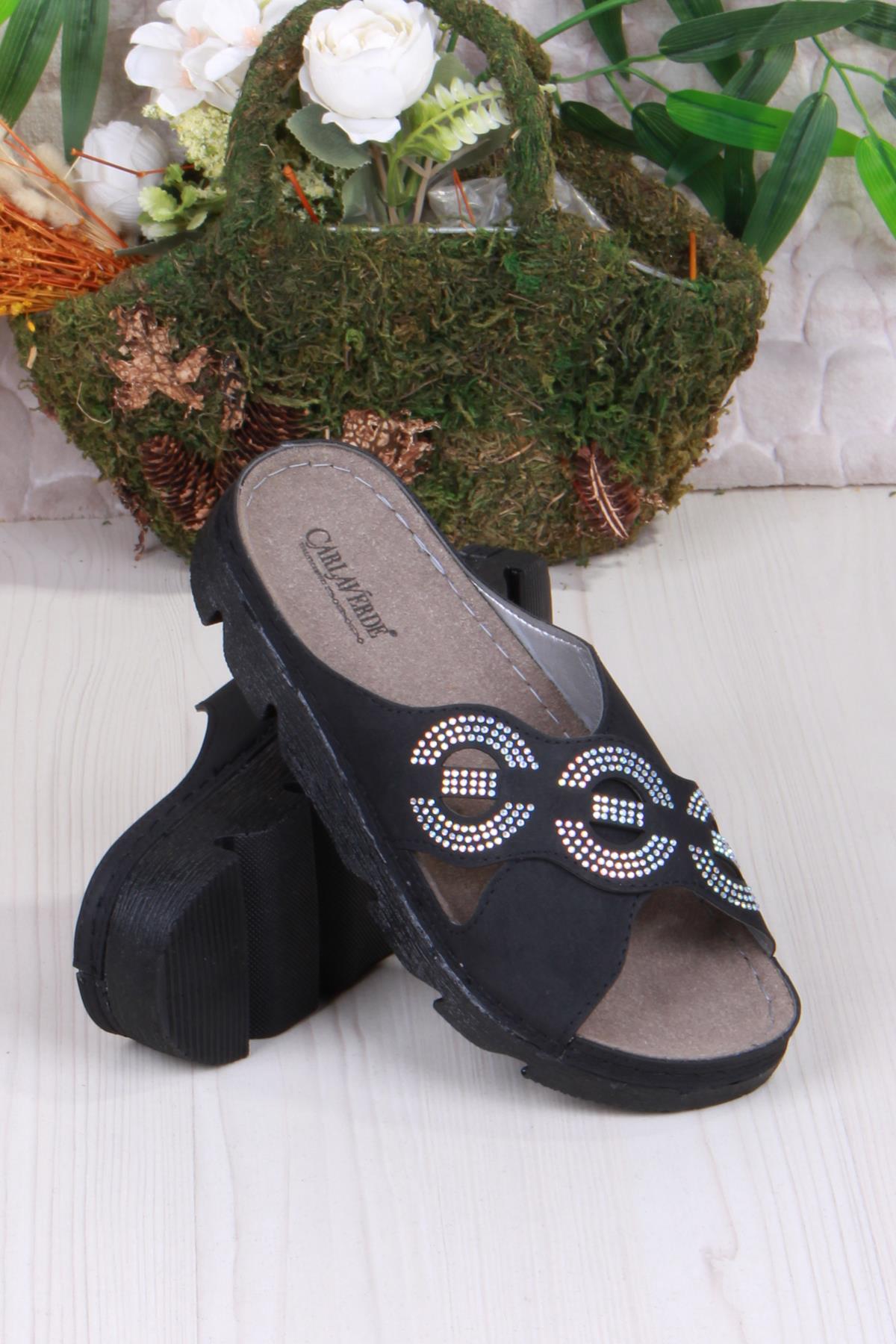 220507 Siyah Rahat Esnek Anatomik Kadın Terlik - Görsel 2