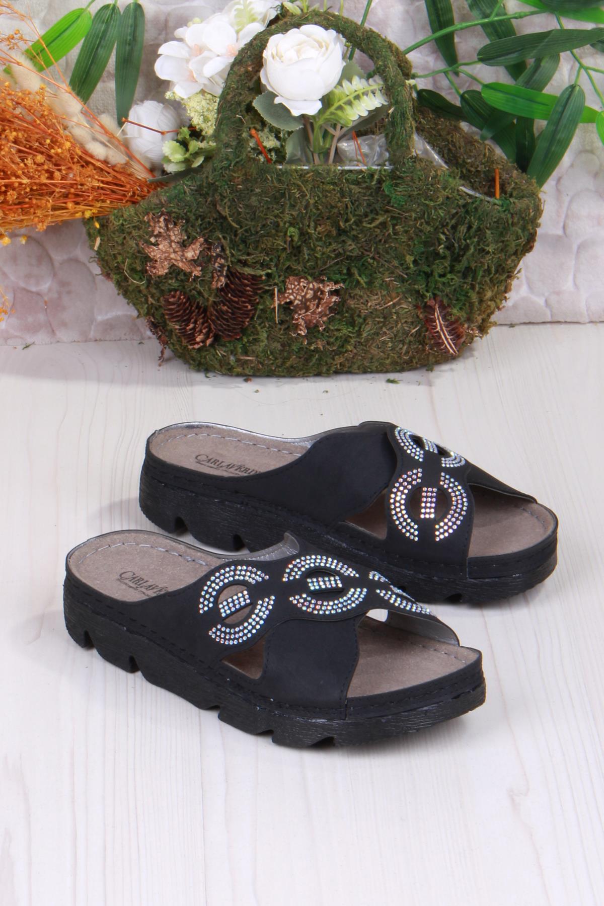 220507 Siyah Rahat Esnek Anatomik Kadın Terlik - Görsel 3