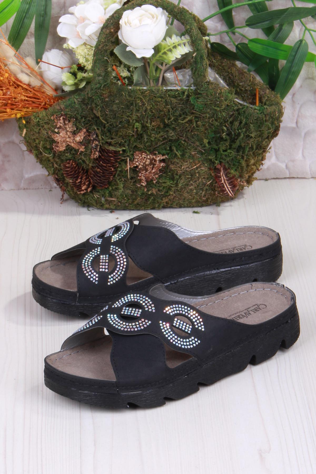 220507 Siyah Rahat Esnek Anatomik Kadın Terlik - Görsel 4