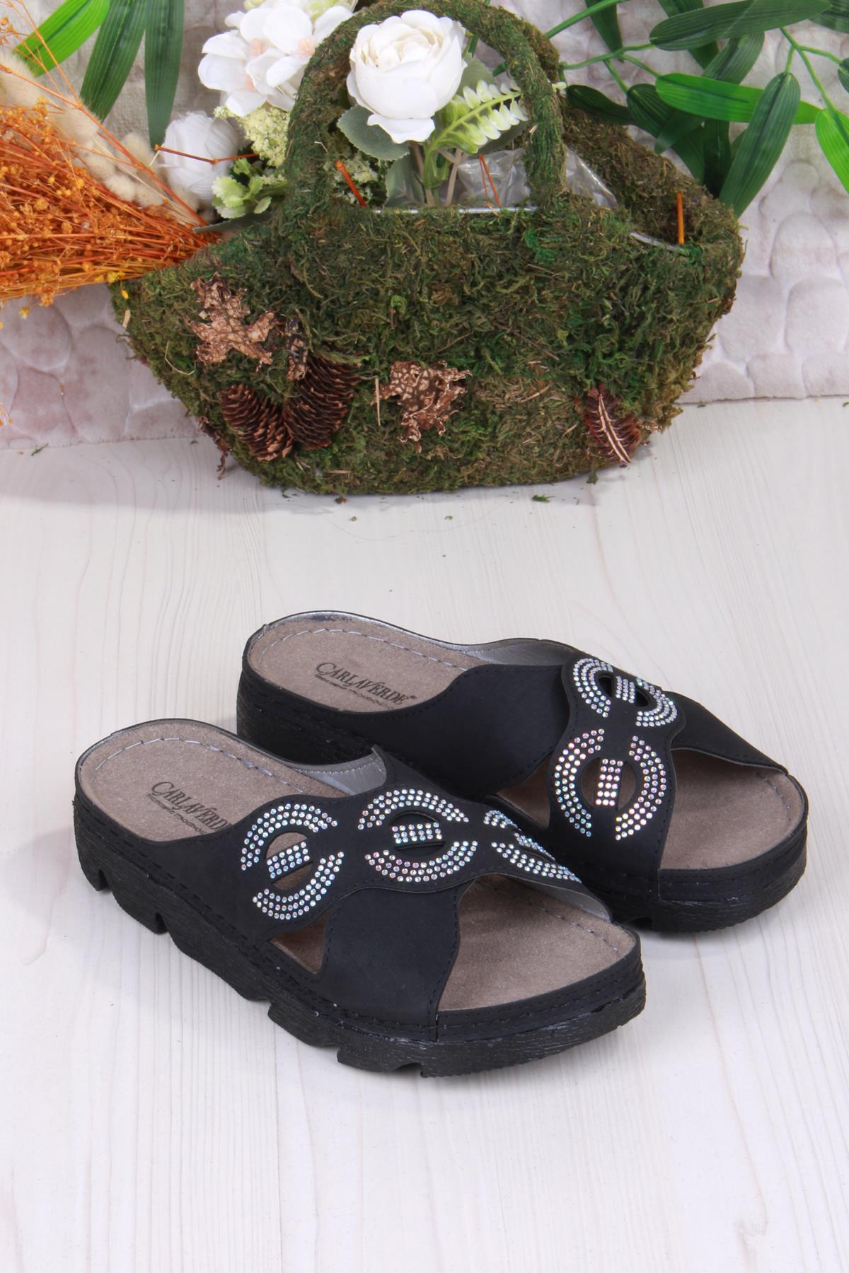 220507 Siyah Rahat Esnek Anatomik Kadın Terlik - Görsel 5