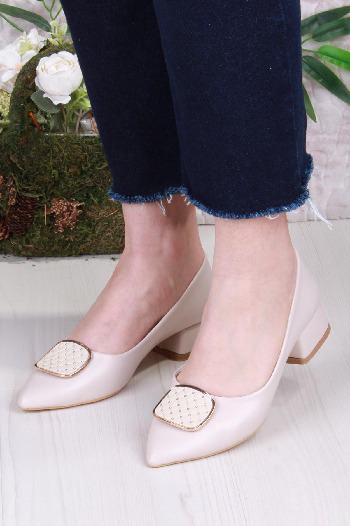 090-041 Toka Detaylı Alçak Topuk Kadın Ayakkabı - Görsel 3