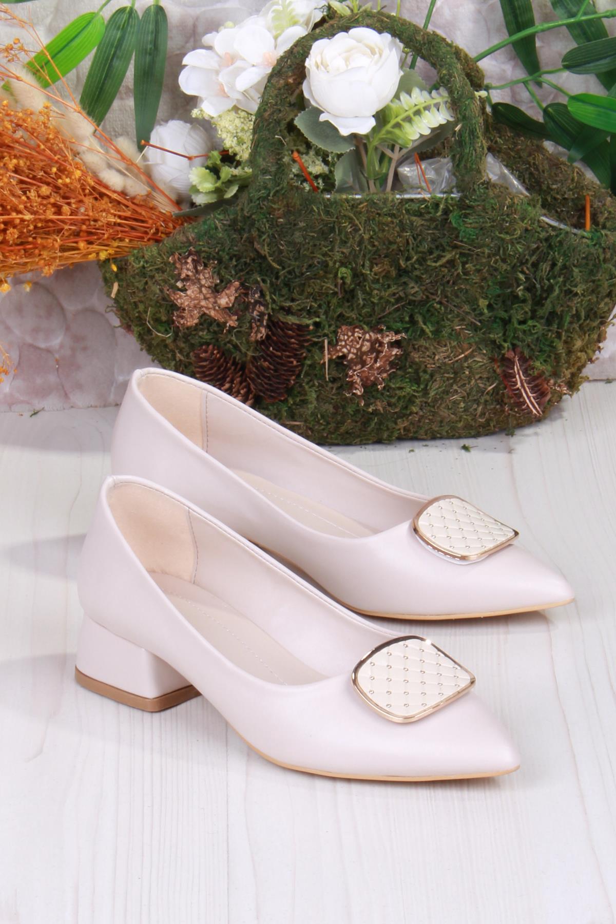 090-041 Toka Detaylı Alçak Topuk Kadın Ayakkabı - Görsel 4