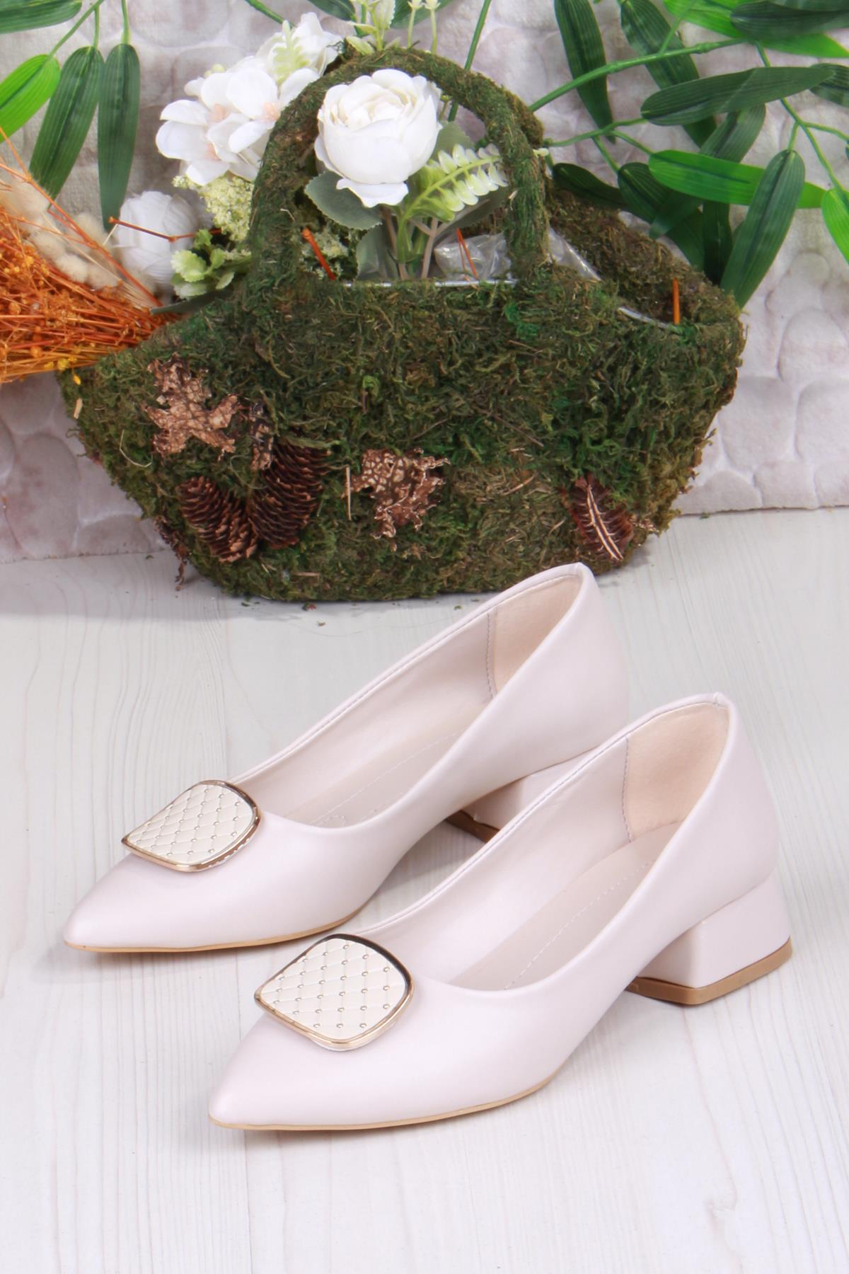 090-041 Toka Detaylı Alçak Topuk Kadın Ayakkabı - Görsel 5