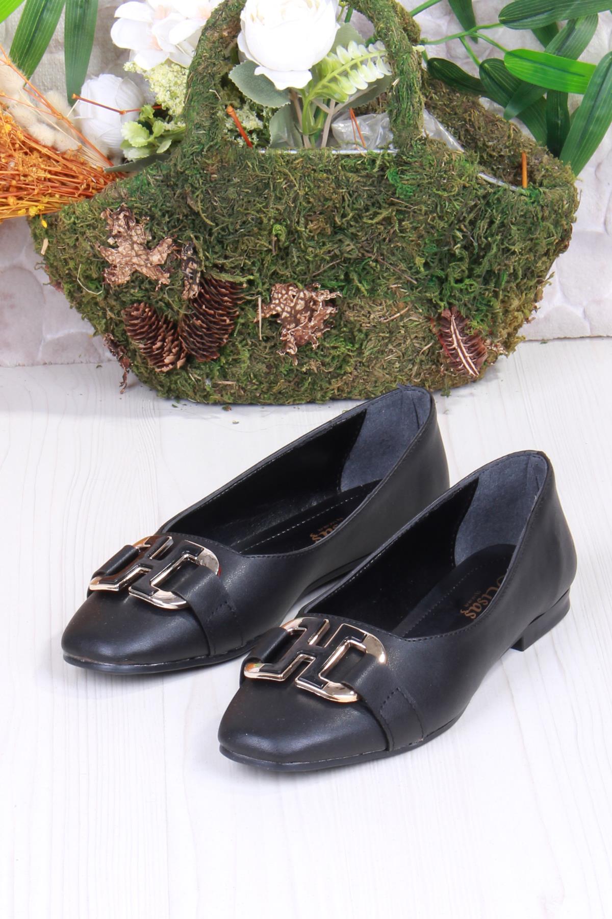 42305 Toka Detaylı Şık Rahat Kut Burun Kadın Babet - Görsel 5