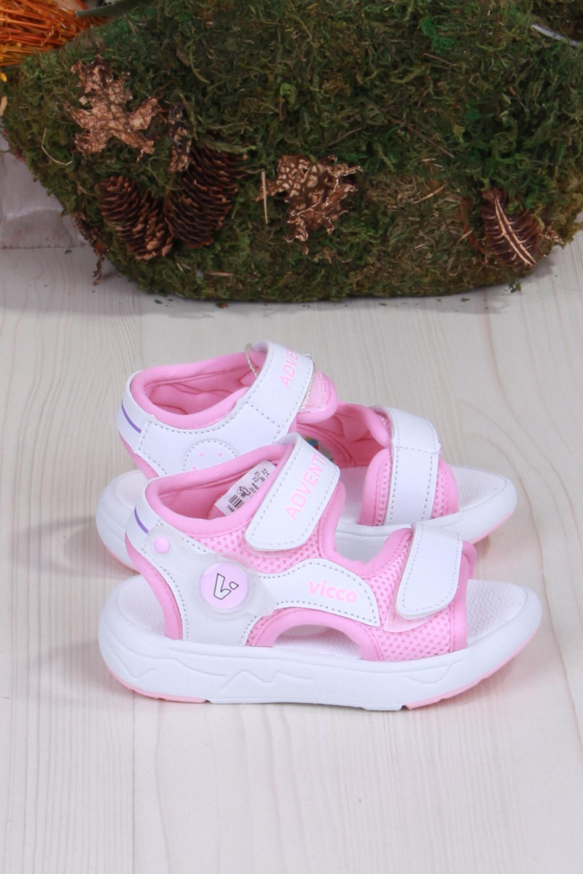 321.E24Y.210 Mocha Pembe İlk Adım Kız Çocuk Sandalet - Görsel 2