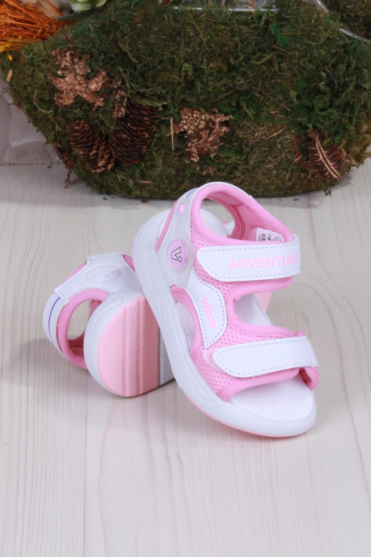 321.E24Y.210 Mocha Pembe İlk Adım Kız Çocuk Sandalet - Görsel 3
