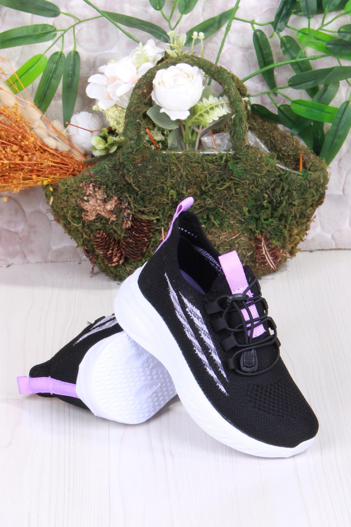 507051 Gossi Rahat Esnek Hafif Bağçıksız Tekstil Delikli Kız Çocuk Ayakkabı - Görsel 3